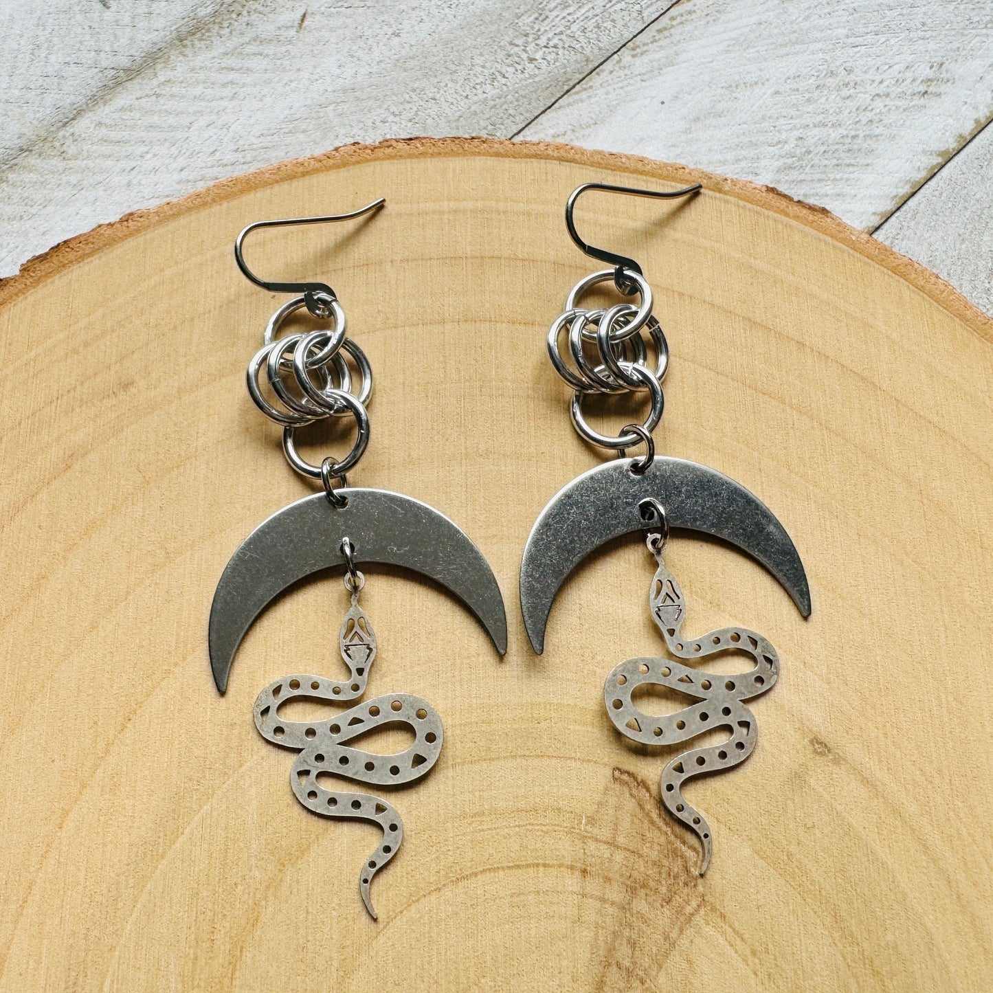 Stainless Steel Snake Earrings