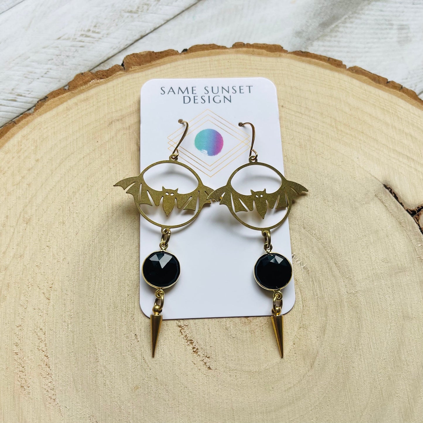 Onyx Bat Earrings
