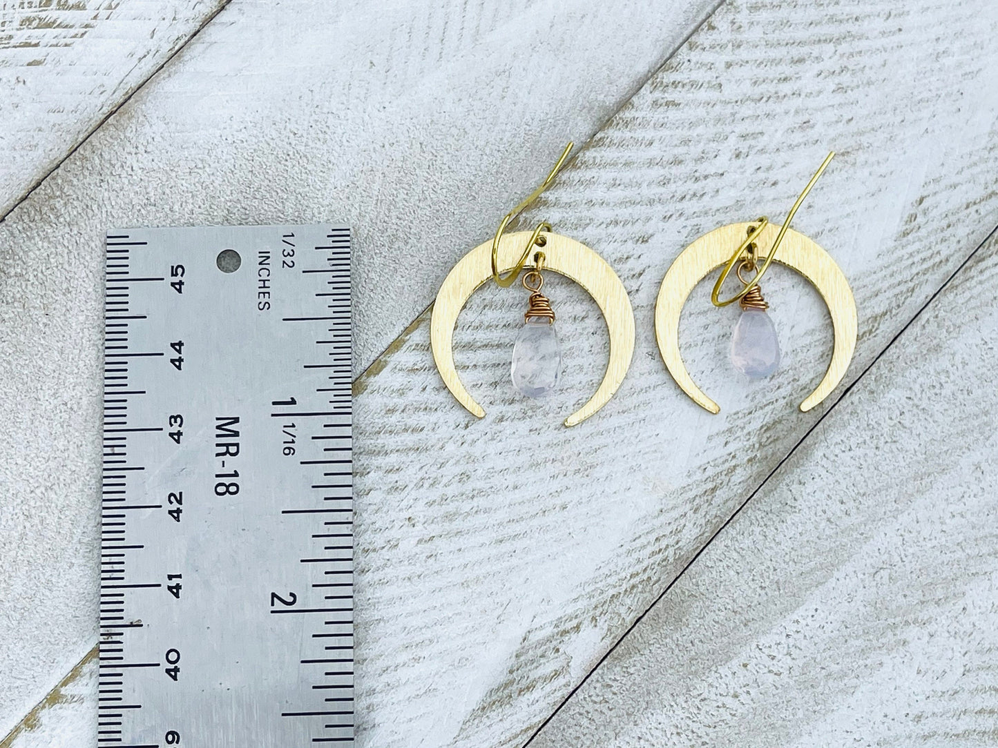 Brass Moon Earrings, Crescent Moon Earrings, Amethyst Earrings for Women, Mothers Day Gift from Daughter, Birthday Gift for Mom