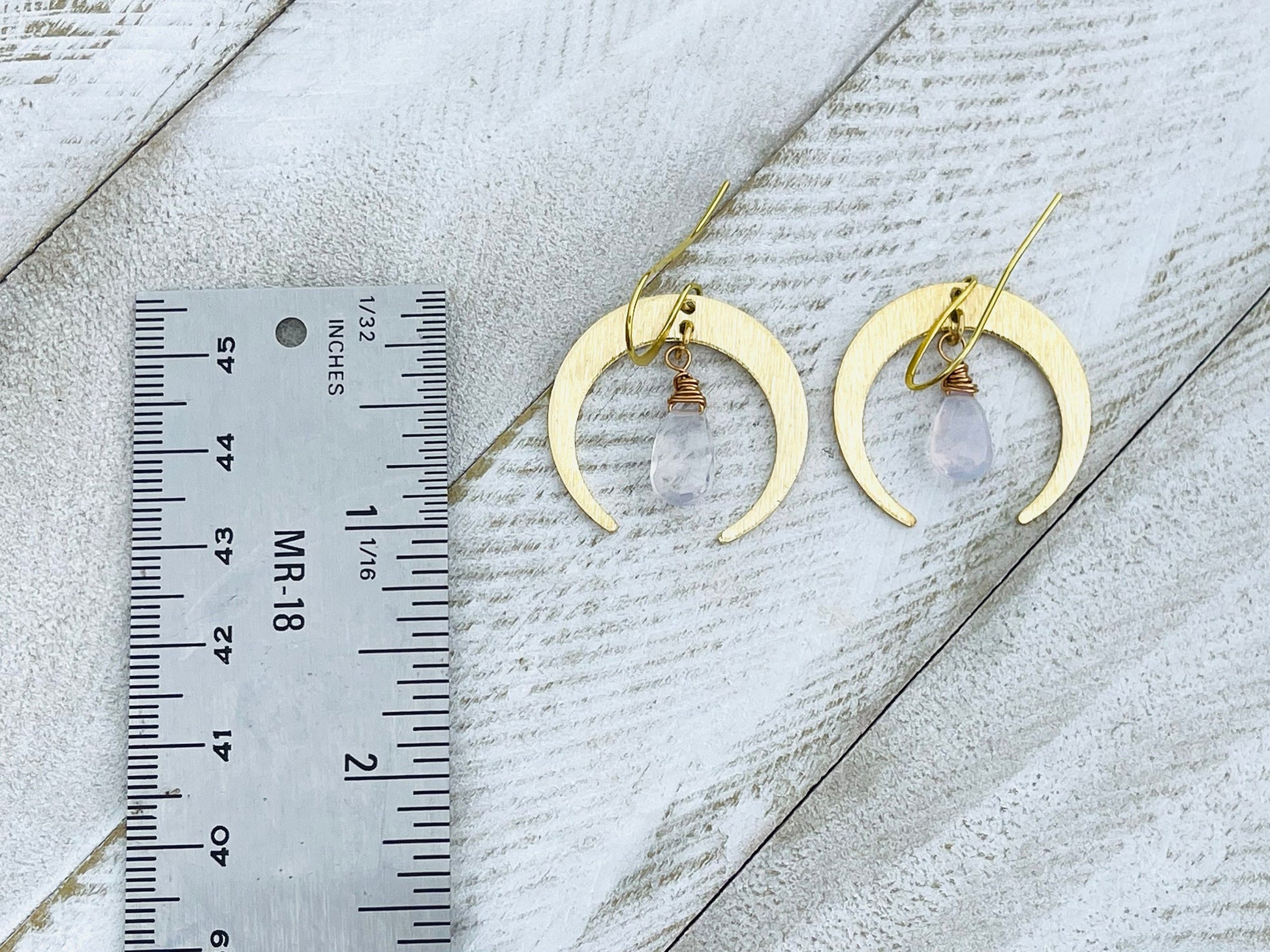Brass Moon Earrings, Crescent Moon Earrings, Amethyst Earrings for Women, Mothers Day Gift from Daughter, Birthday Gift for Mom