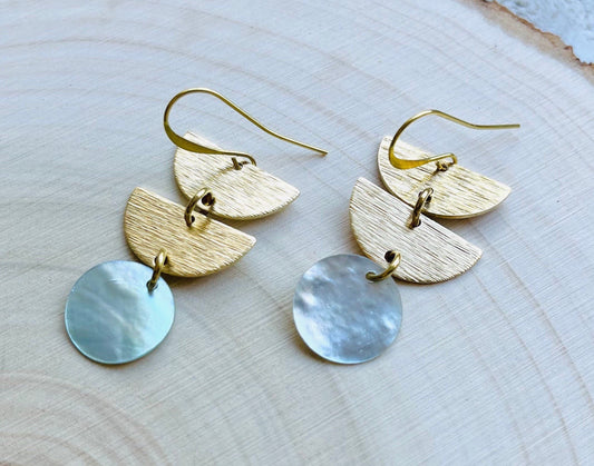 Abalone Earrings, Boho Earrings, Witchy Earrings, Wanderlust Jewelry, Unique Gifts for Sister, Western Earrings Dangle, Fun Birthday Gift