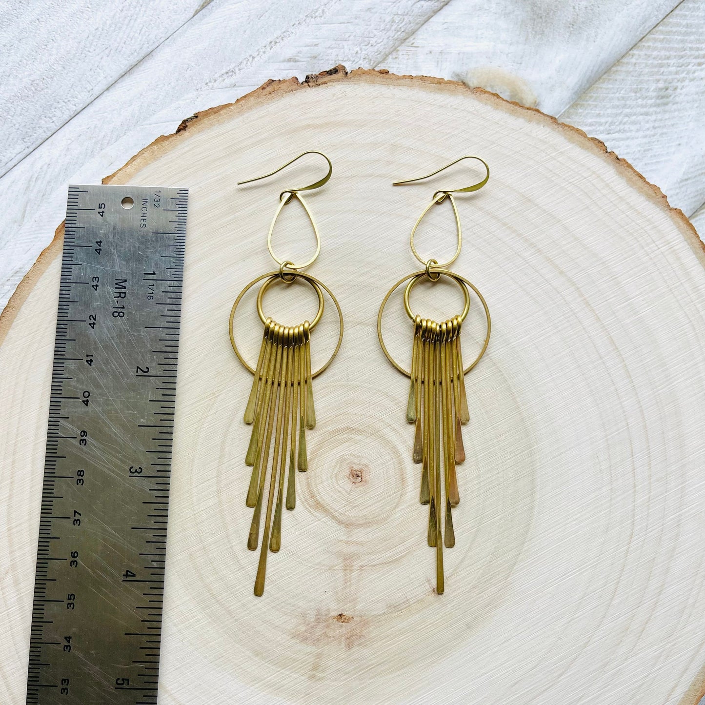 Geometric Brass Earrings, Fringe Earrings Dangle, Boho Earrings for Wedding, Western Earrings Dangle, Witchy Gifts for Women, Boho Chic