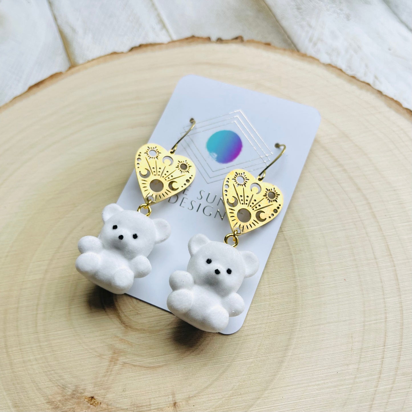 Teddy Bear Earrings, Kawaii Earrings, Easter Basket Stuffers for Tweens, Witchy Earrings, Planchette Earrings, Unique Gifts for Daughter