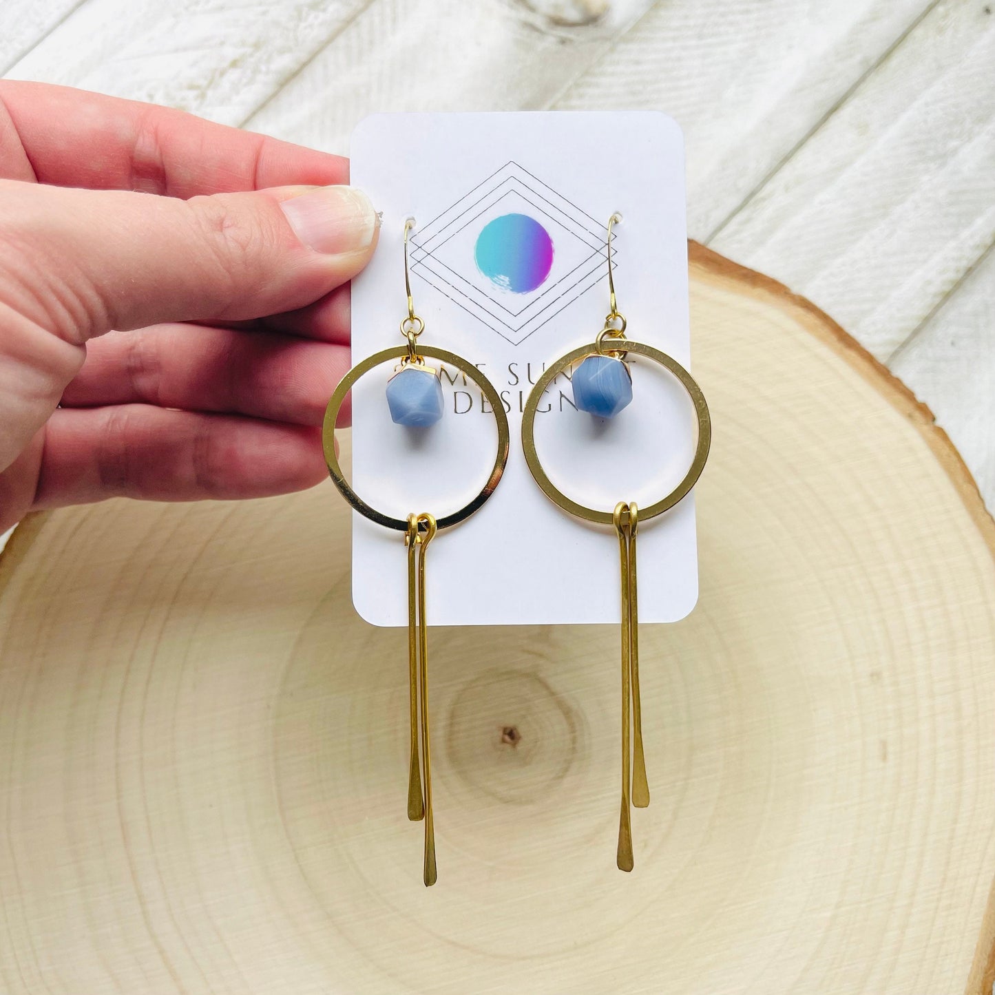 Agate Earrings, Hoop Earrings Gold, Western Earrings, Fringe Earrings, Mothers Day Gift from Daughter, Unique Birthday Gift for Aunt, Boho
