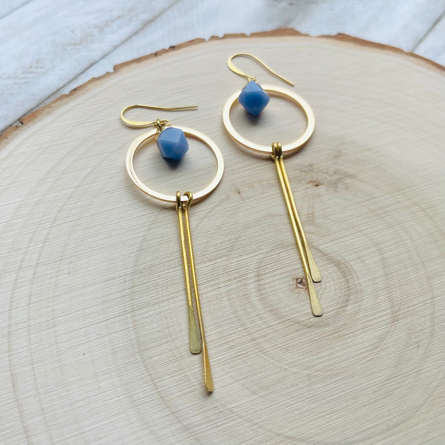 Agate Earrings, Hoop Earrings Gold, Western Earrings, Fringe Earrings, Mothers Day Gift from Daughter, Unique Birthday Gift for Aunt, Boho