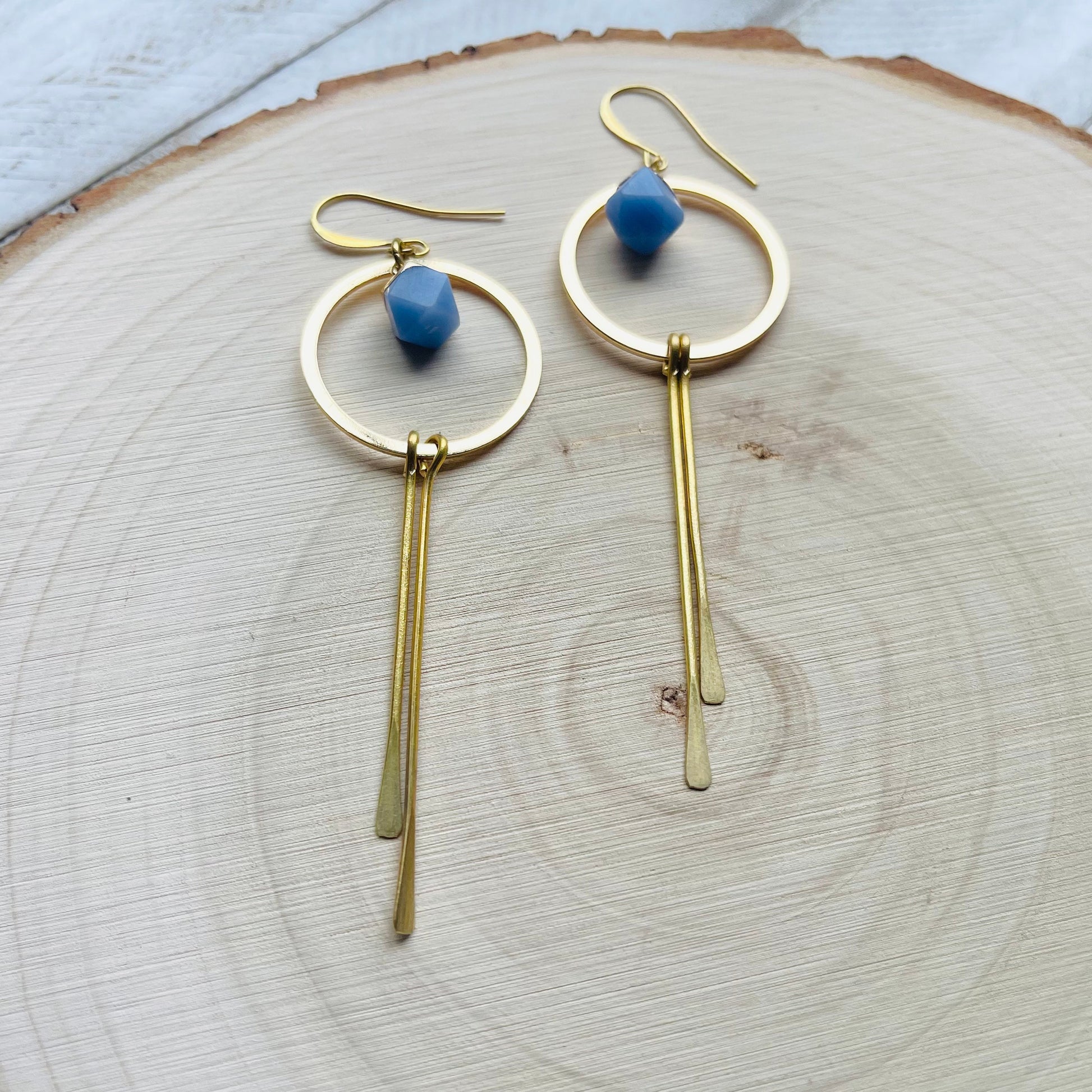 Agate Earrings, Hoop Earrings Gold, Western Earrings, Fringe Earrings, Mothers Day Gift from Daughter, Unique Birthday Gift for Aunt, Boho