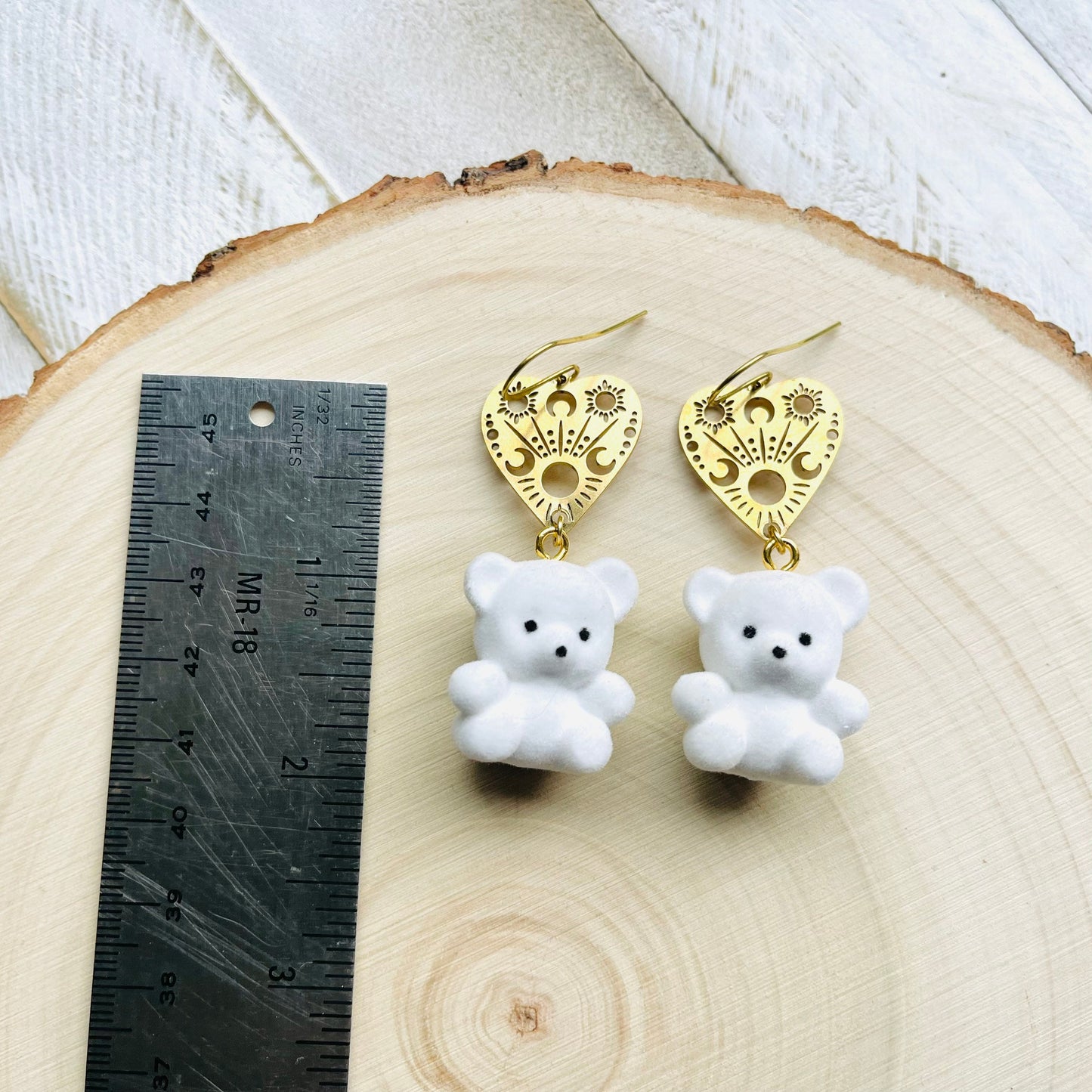 Teddy Bear Earrings, Kawaii Earrings, Easter Basket Stuffers for Tweens, Witchy Earrings, Planchette Earrings, Unique Gifts for Daughter