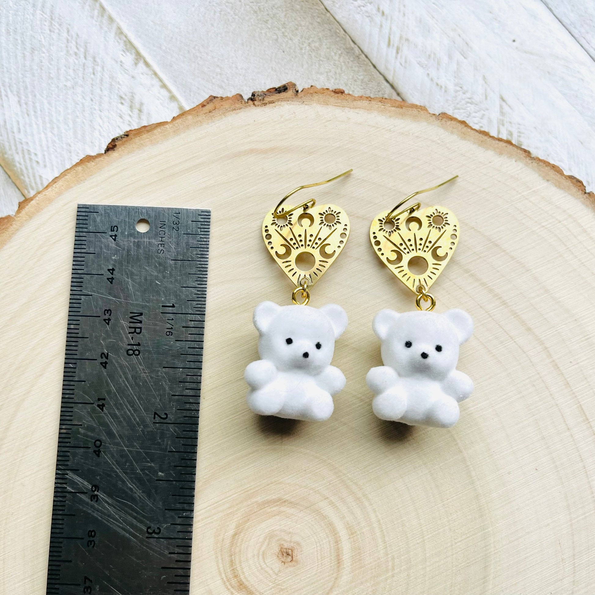 Teddy Bear Earrings, Kawaii Earrings, Easter Basket Stuffers for Tweens, Witchy Earrings, Planchette Earrings, Unique Gifts for Daughter