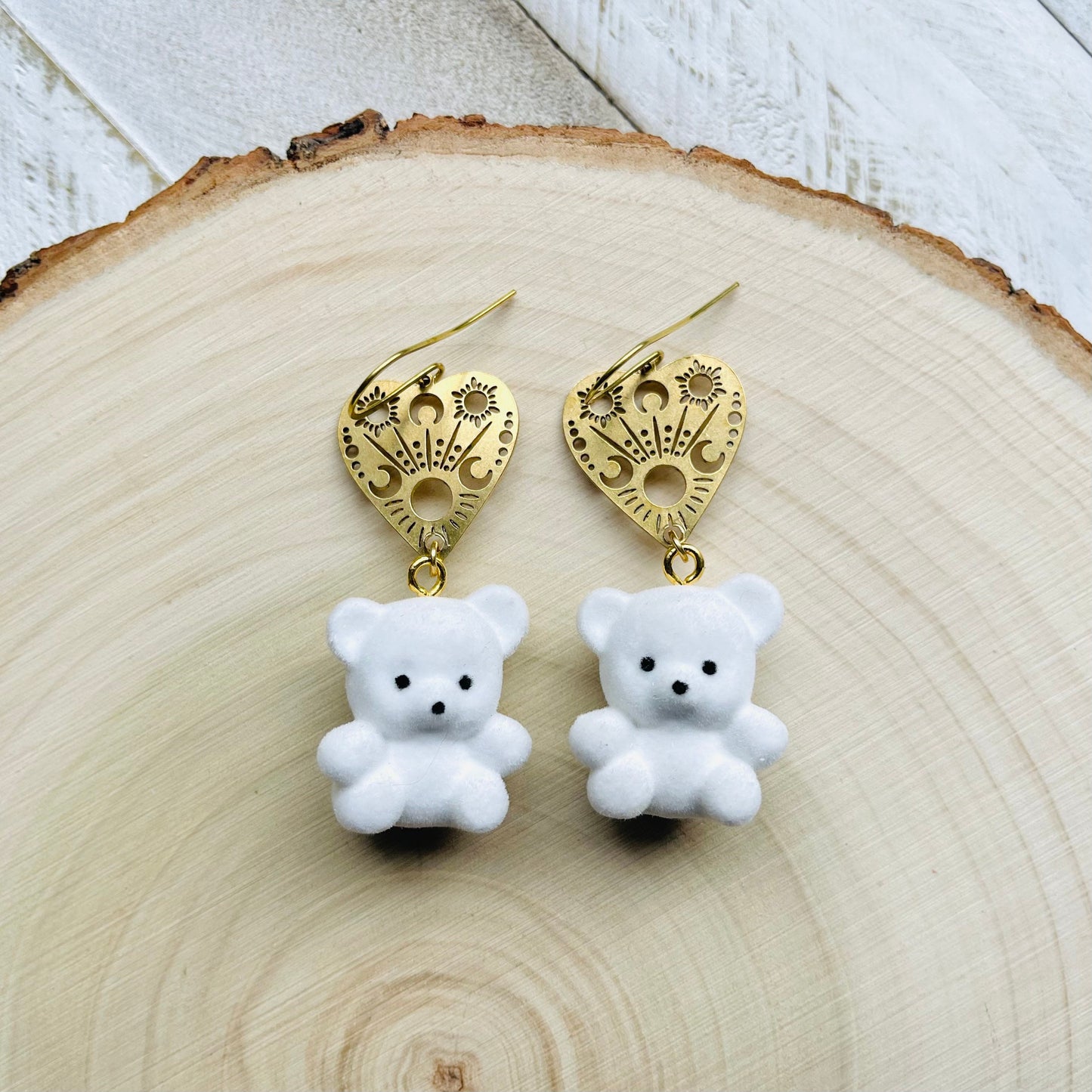 Teddy Bear Earrings, Kawaii Earrings, Easter Basket Stuffers for Tweens, Witchy Earrings, Planchette Earrings, Unique Gifts for Daughter