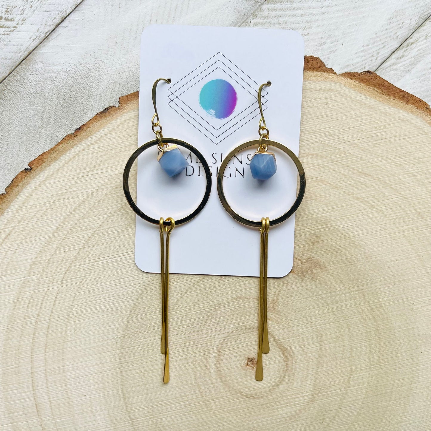 Agate Earrings, Hoop Earrings Gold, Western Earrings, Fringe Earrings, Mothers Day Gift from Daughter, Unique Birthday Gift for Aunt, Boho