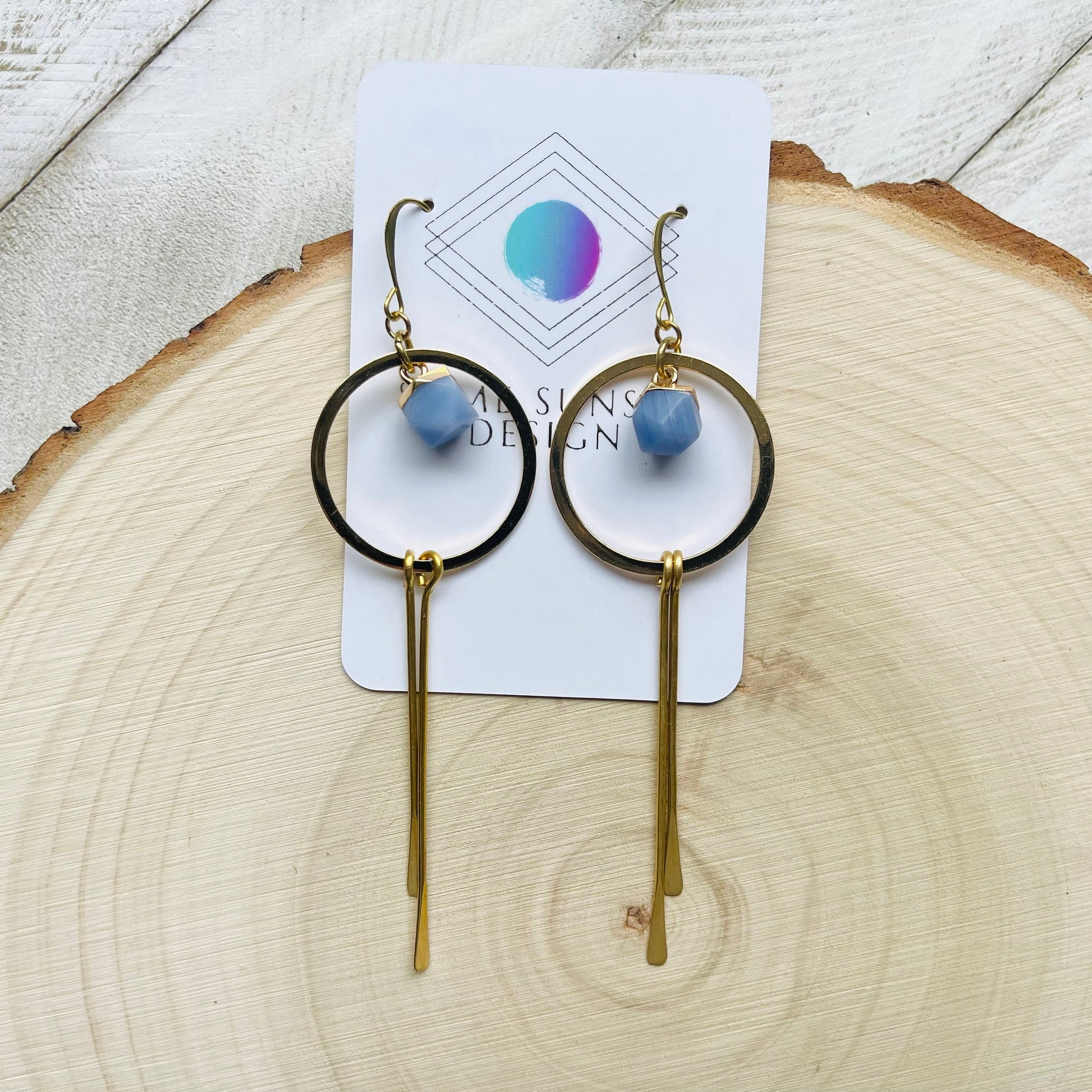 Agate Earrings, Hoop Earrings Gold, Western Earrings, Fringe Earrings, Mothers Day Gift from Daughter, Unique Birthday Gift for Aunt, Boho