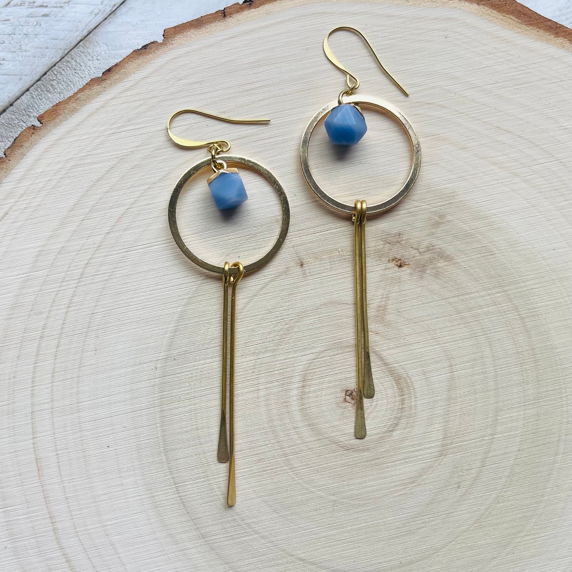 Agate Earrings, Hoop Earrings Gold, Western Earrings, Fringe Earrings, Mothers Day Gift from Daughter, Unique Birthday Gift for Aunt, Boho