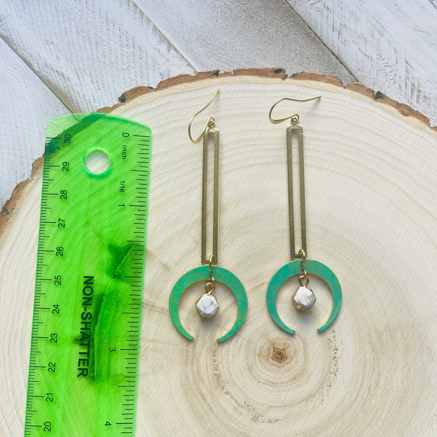 Howlite Earrings, Witchy Earrings, Boho Hippie Jewelry, Celestial Jewelry Witchy, Crescent Moon Earrings Gold, Unique Graduation Gifts