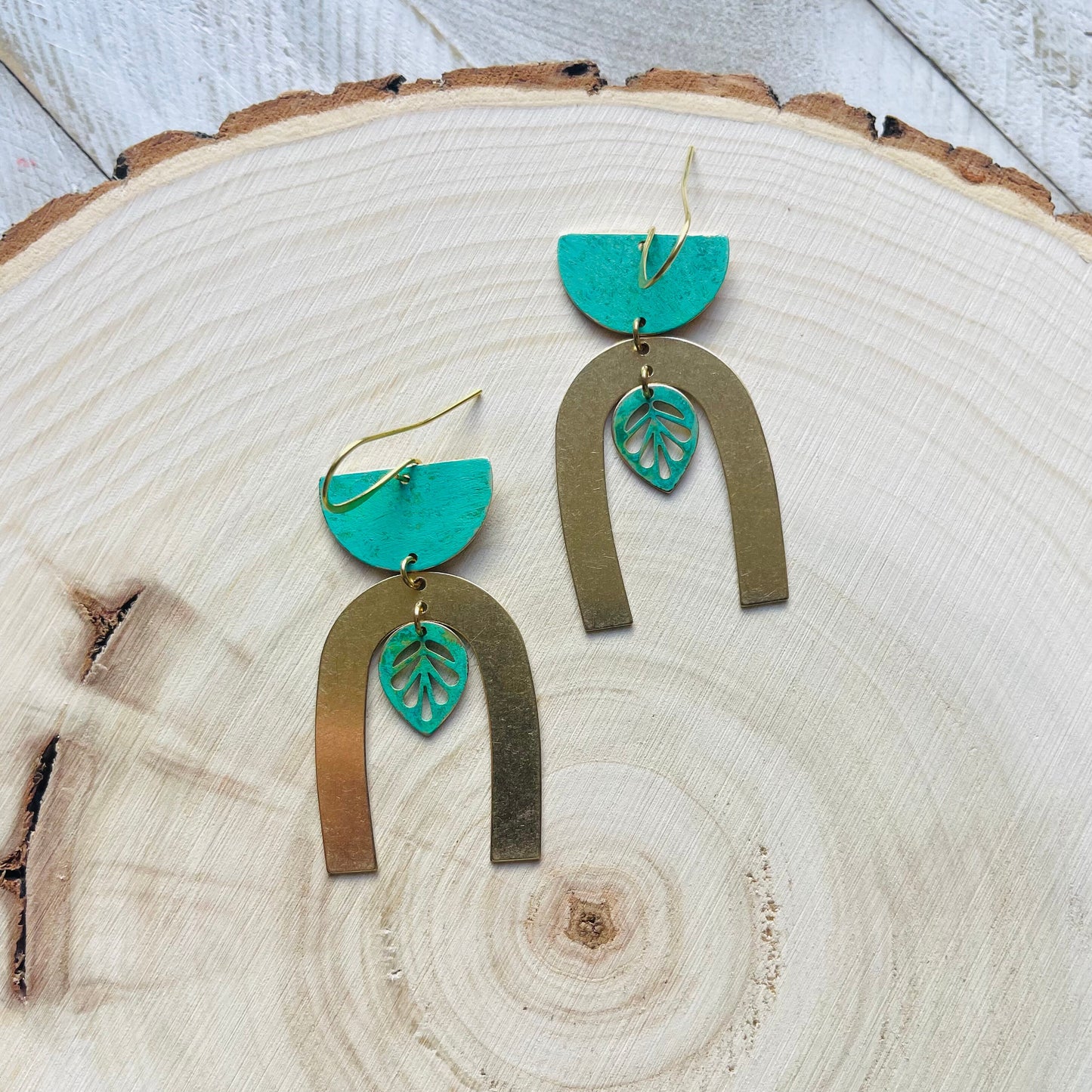 Leaf Earrings, Plant Lover Gift for Women, Nature Lover Gift, Botanical Earrings, Boho Hippie Jewelry, Patina Earrings, Western Earrings