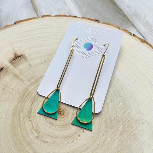 Green Earrings Dangle, Patina Earrings, Festival Jewelry Earrings, Witchy Jewelry, Witchy Earrings, Graduation Earrings 2023, Unique Gifts