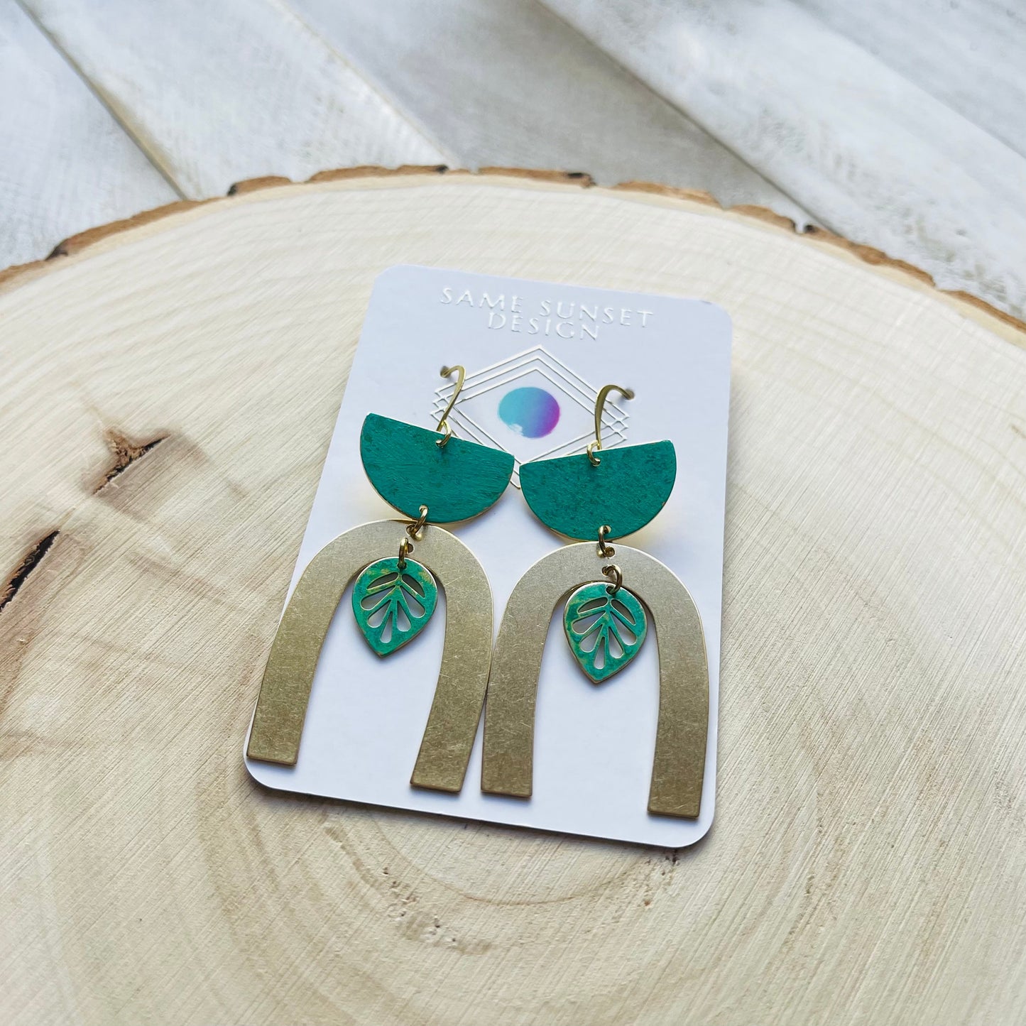 Leaf Earrings, Plant Lover Gift for Women, Nature Lover Gift, Botanical Earrings, Boho Hippie Jewelry, Patina Earrings, Western Earrings