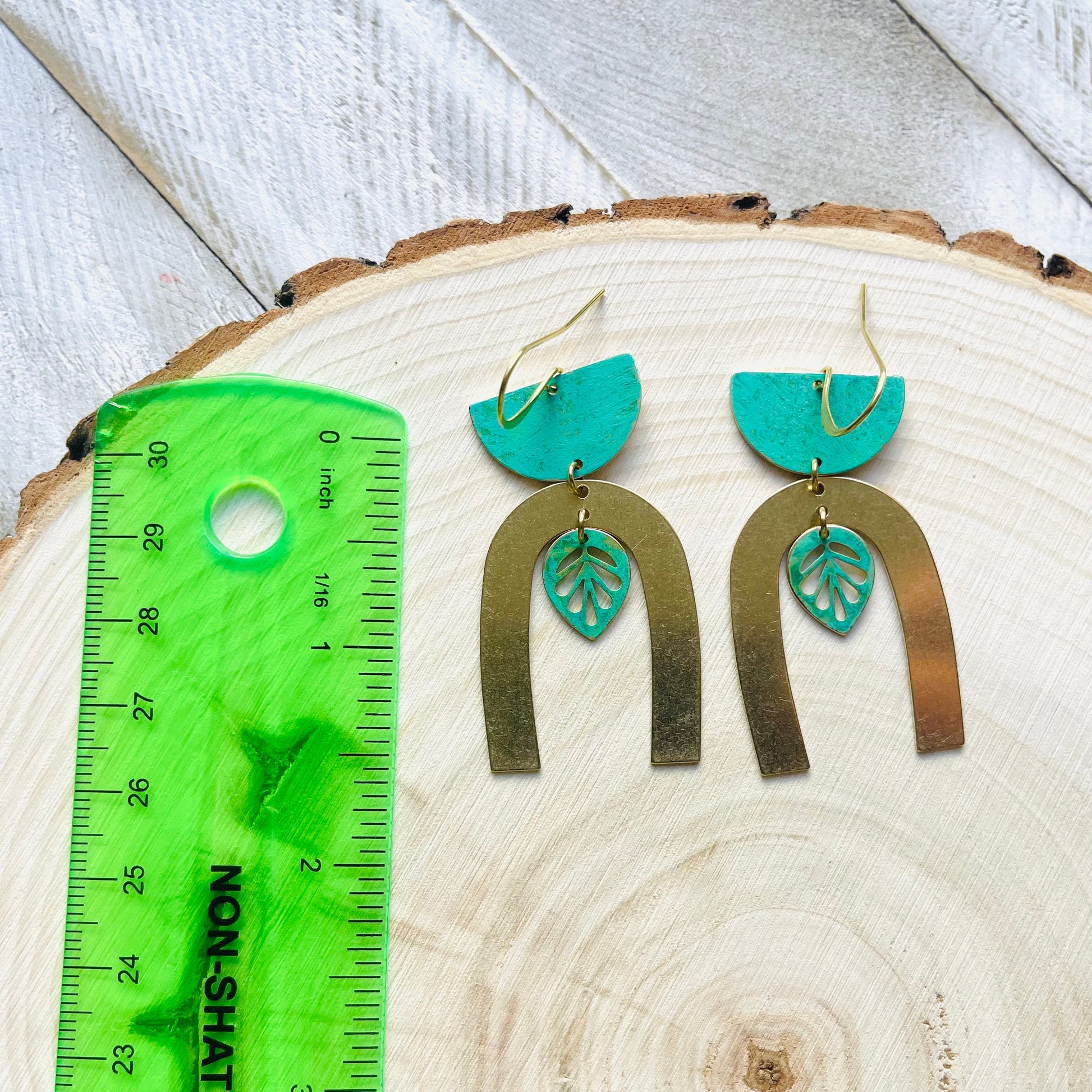 Leaf Earrings, Plant Lover Gift for Women, Nature Lover Gift, Botanical Earrings, Boho Hippie Jewelry, Patina Earrings, Western Earrings