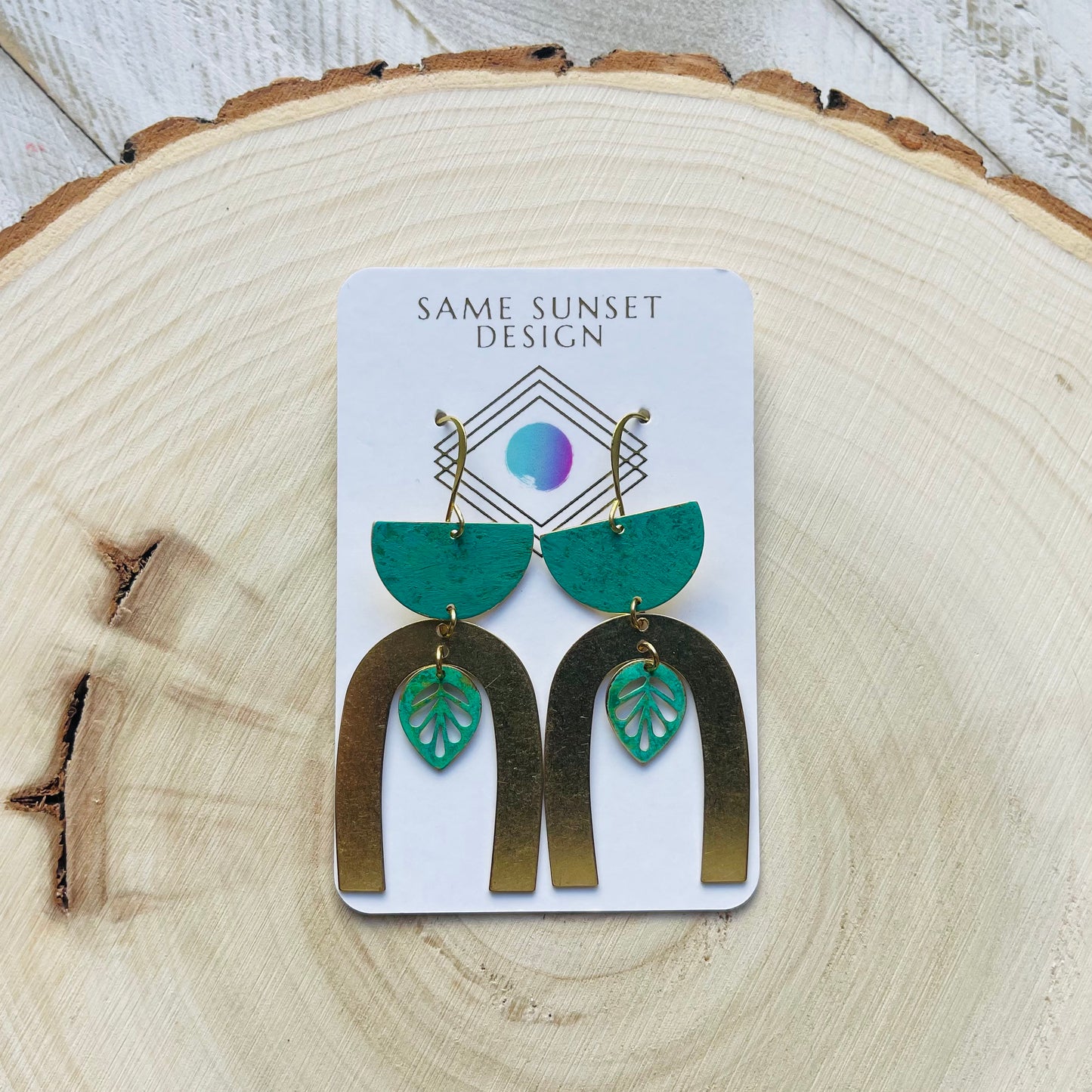 Leaf Earrings, Plant Lover Gift for Women, Nature Lover Gift, Botanical Earrings, Boho Hippie Jewelry, Patina Earrings, Western Earrings