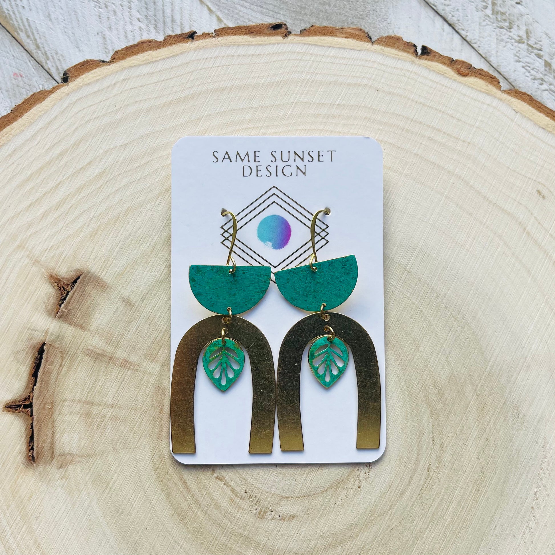 Leaf Earrings, Plant Lover Gift for Women, Nature Lover Gift, Botanical Earrings, Boho Hippie Jewelry, Patina Earrings, Western Earrings