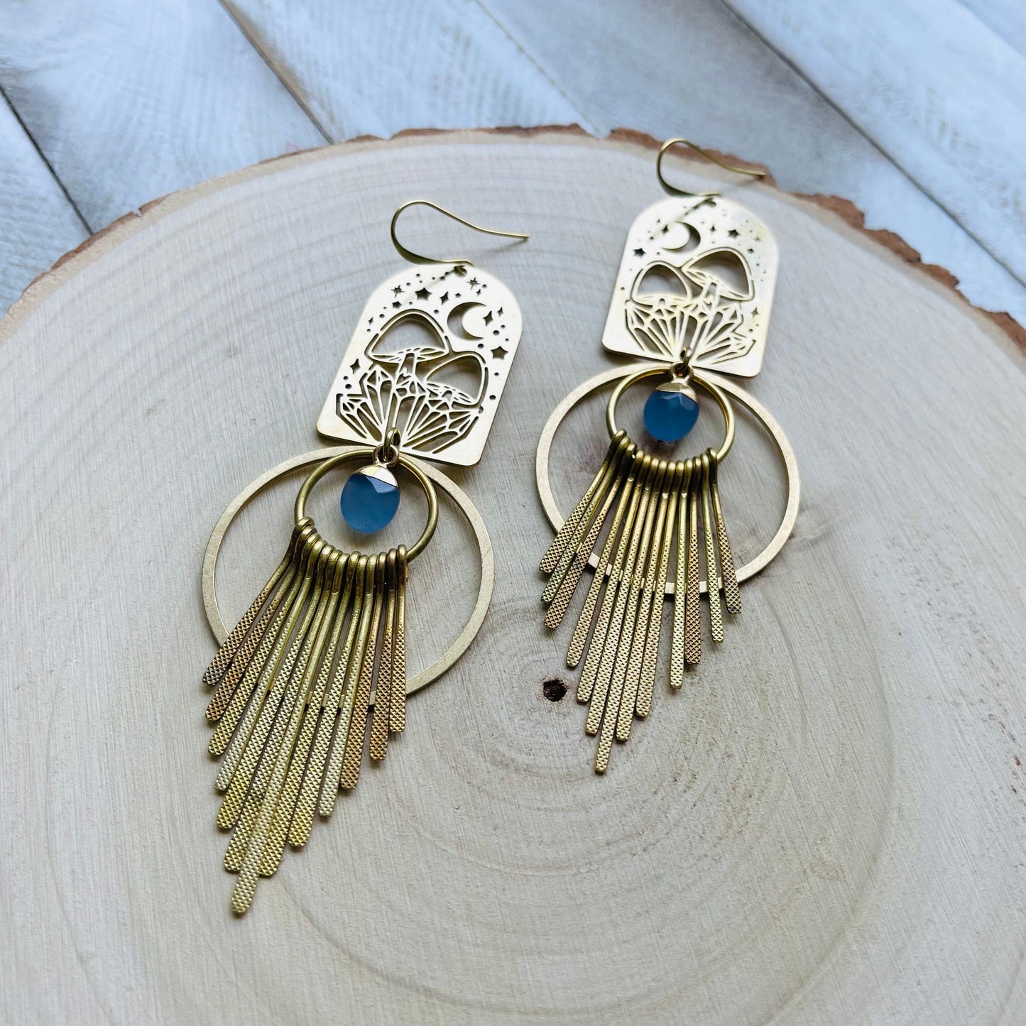 Mushroom Earrings, Jade Earrings, Witchy Earrings, Cottagecore Earrings, Unique Gifts for Women Birthday, Wedding Earrings for Bride