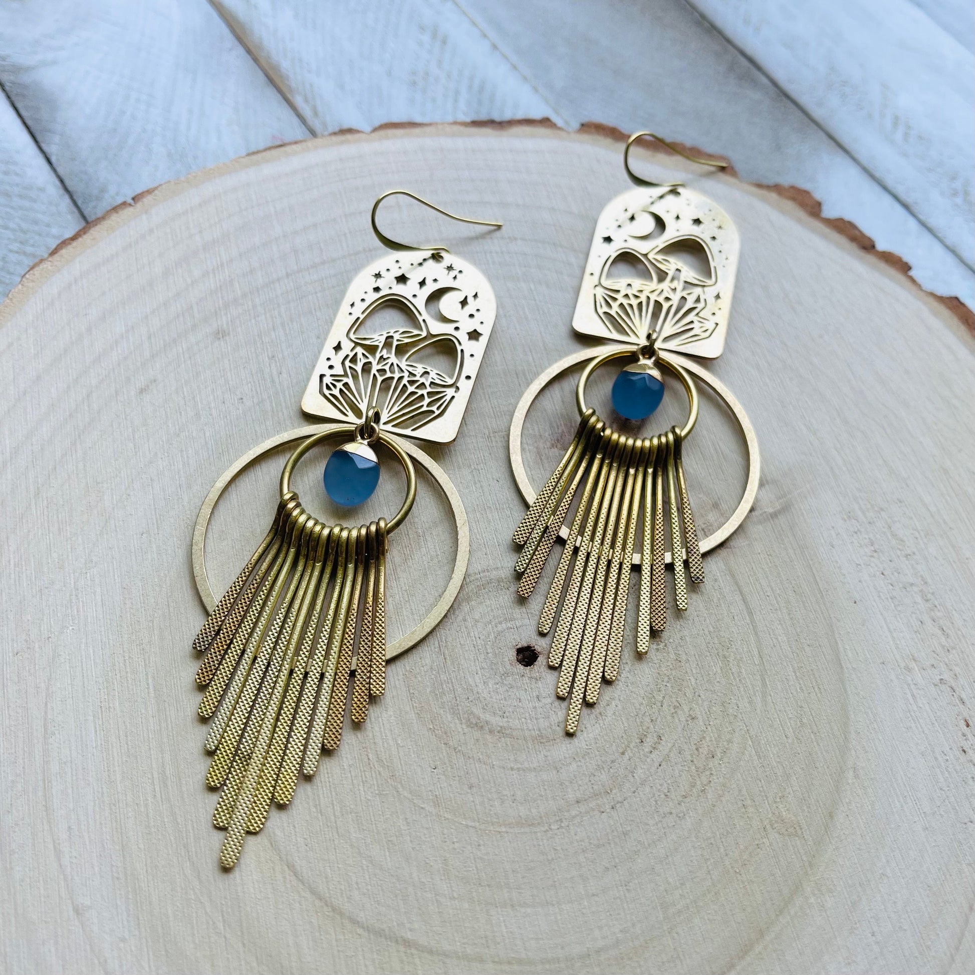 Mushroom Earrings, Jade Earrings, Witchy Earrings, Cottagecore Earrings, Unique Gifts for Women Birthday, Wedding Earrings for Bride