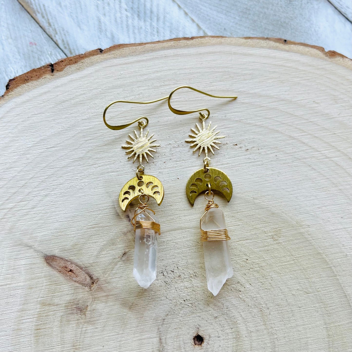Raw Quartz Earrings, Crystal Earrings, Witchy Earrings Dangle, Birthday Gift for Girlfriend, Best Gifts for Mom, Birthday Gift Ideas