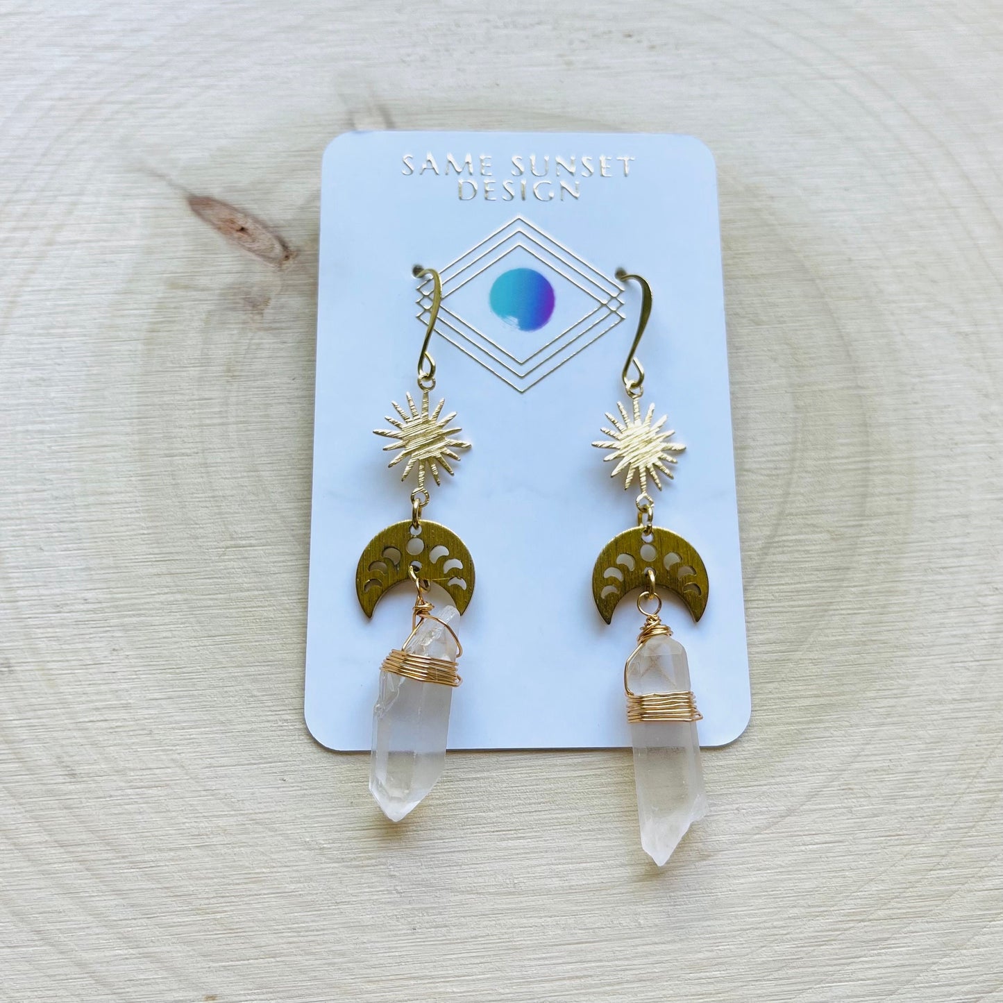 Raw Quartz Earrings, Crystal Earrings, Witchy Earrings Dangle, Birthday Gift for Girlfriend, Best Gifts for Mom, Birthday Gift Ideas