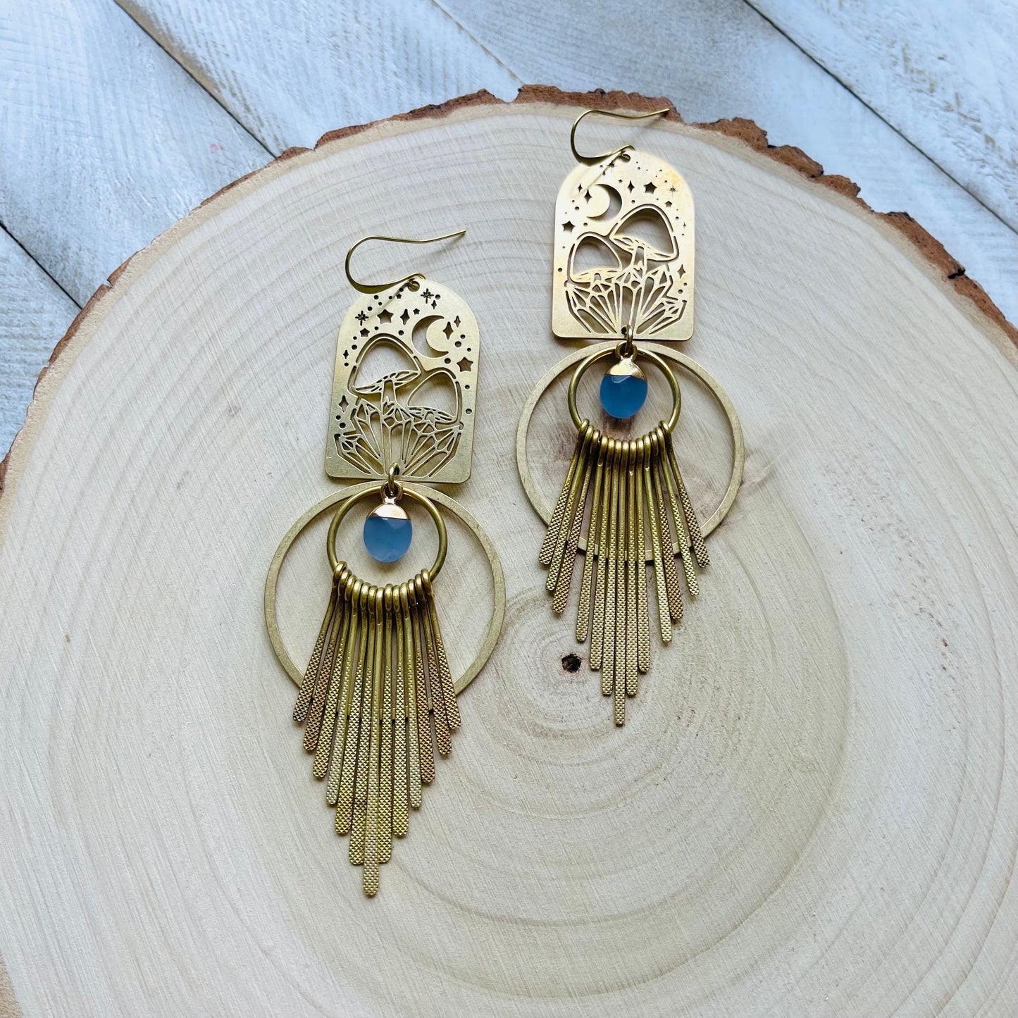 Mushroom Earrings, Jade Earrings, Witchy Earrings, Cottagecore Earrings, Unique Gifts for Women Birthday, Wedding Earrings for Bride
