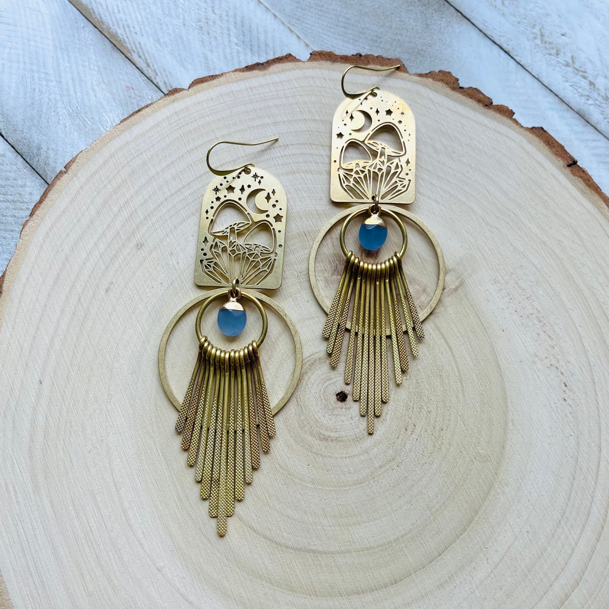 Mushroom Earrings, Jade Earrings, Witchy Earrings, Cottagecore Earrings, Unique Gifts for Women Birthday, Wedding Earrings for Bride