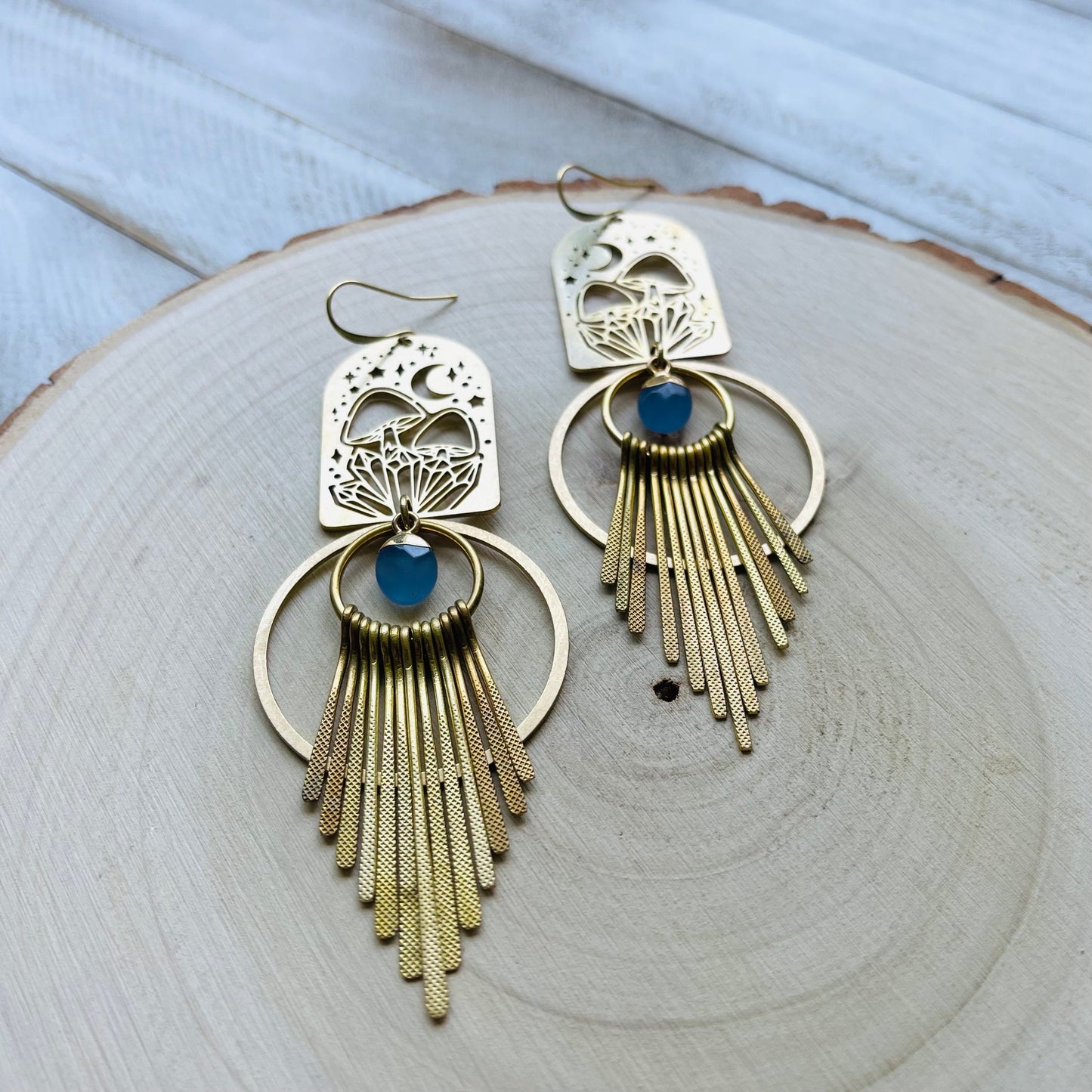 Mushroom Earrings, Jade Earrings, Witchy Earrings, Cottagecore Earrings, Unique Gifts for Women Birthday, Wedding Earrings for Bride