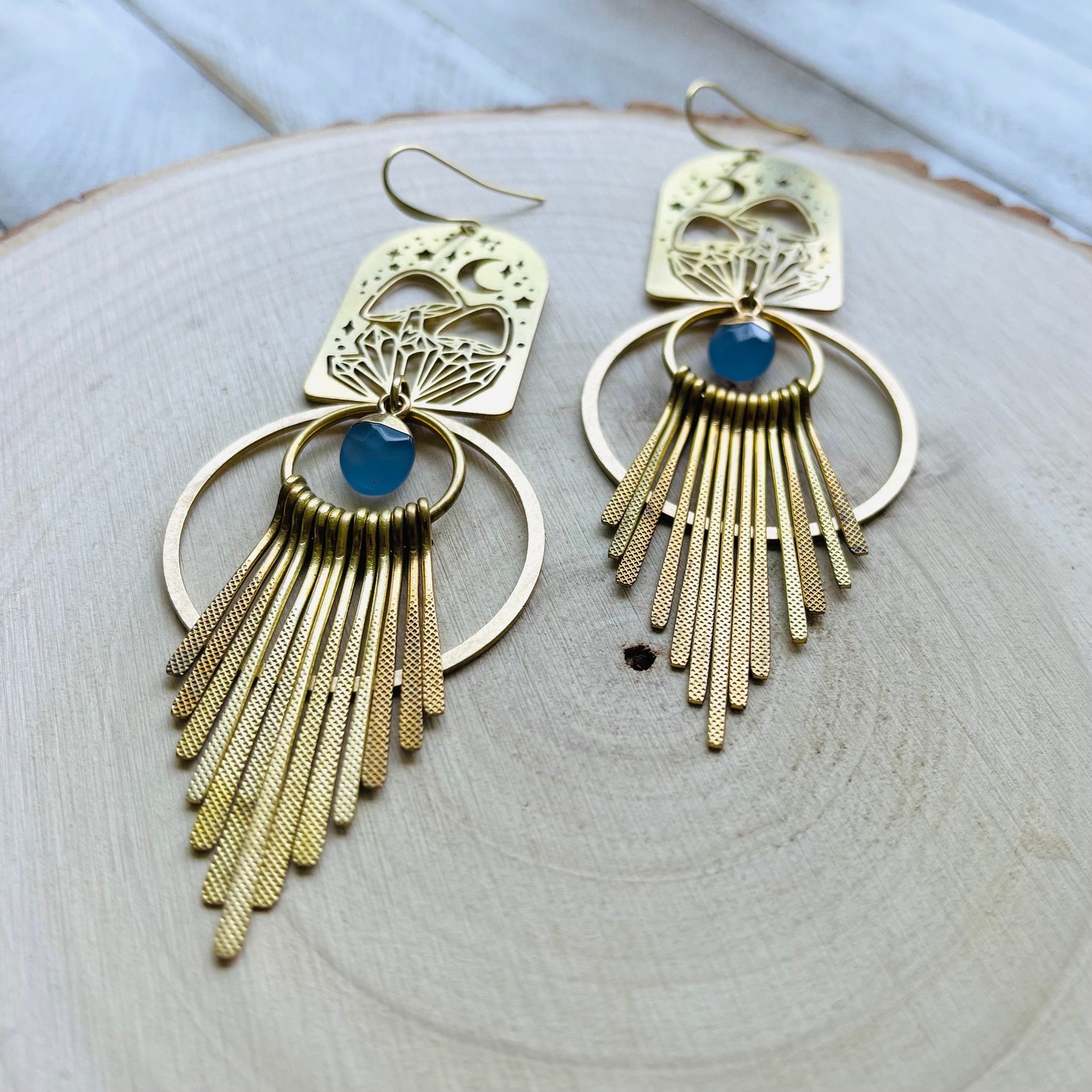 Mushroom Earrings, Jade Earrings, Witchy Earrings, Cottagecore Earrings, Unique Gifts for Women Birthday, Wedding Earrings for Bride