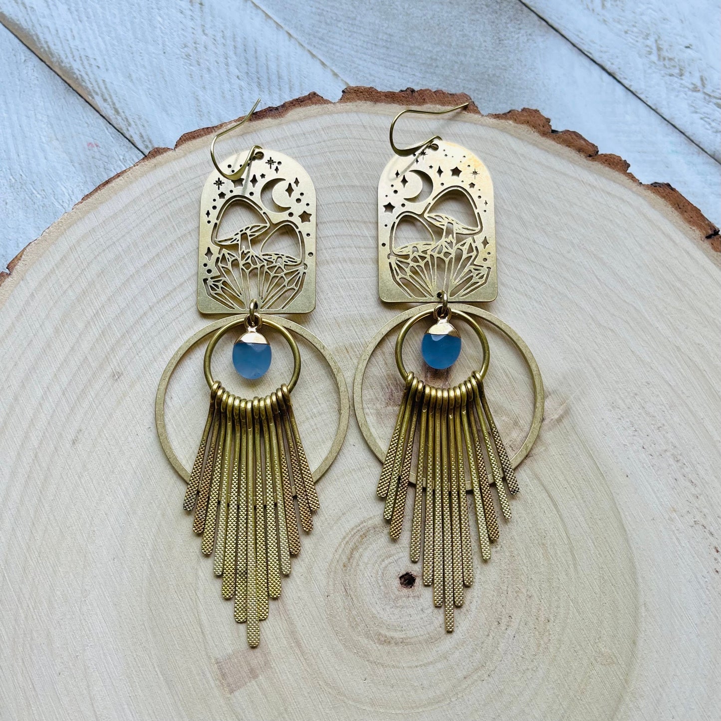 Mushroom Earrings, Jade Earrings, Witchy Earrings, Cottagecore Earrings, Unique Gifts for Women Birthday, Wedding Earrings for Bride