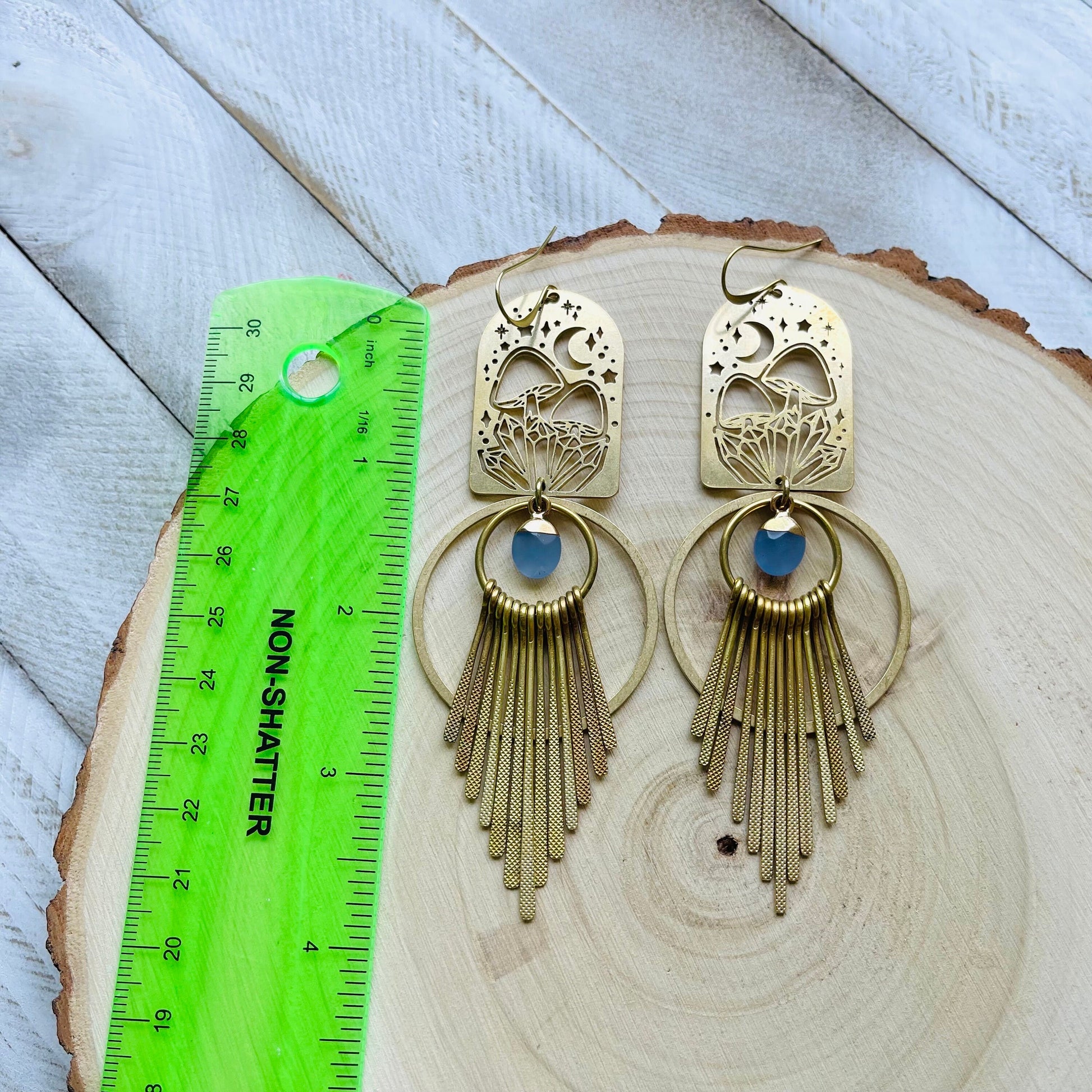 Mushroom Earrings, Jade Earrings, Witchy Earrings, Cottagecore Earrings, Unique Gifts for Women Birthday, Wedding Earrings for Bride