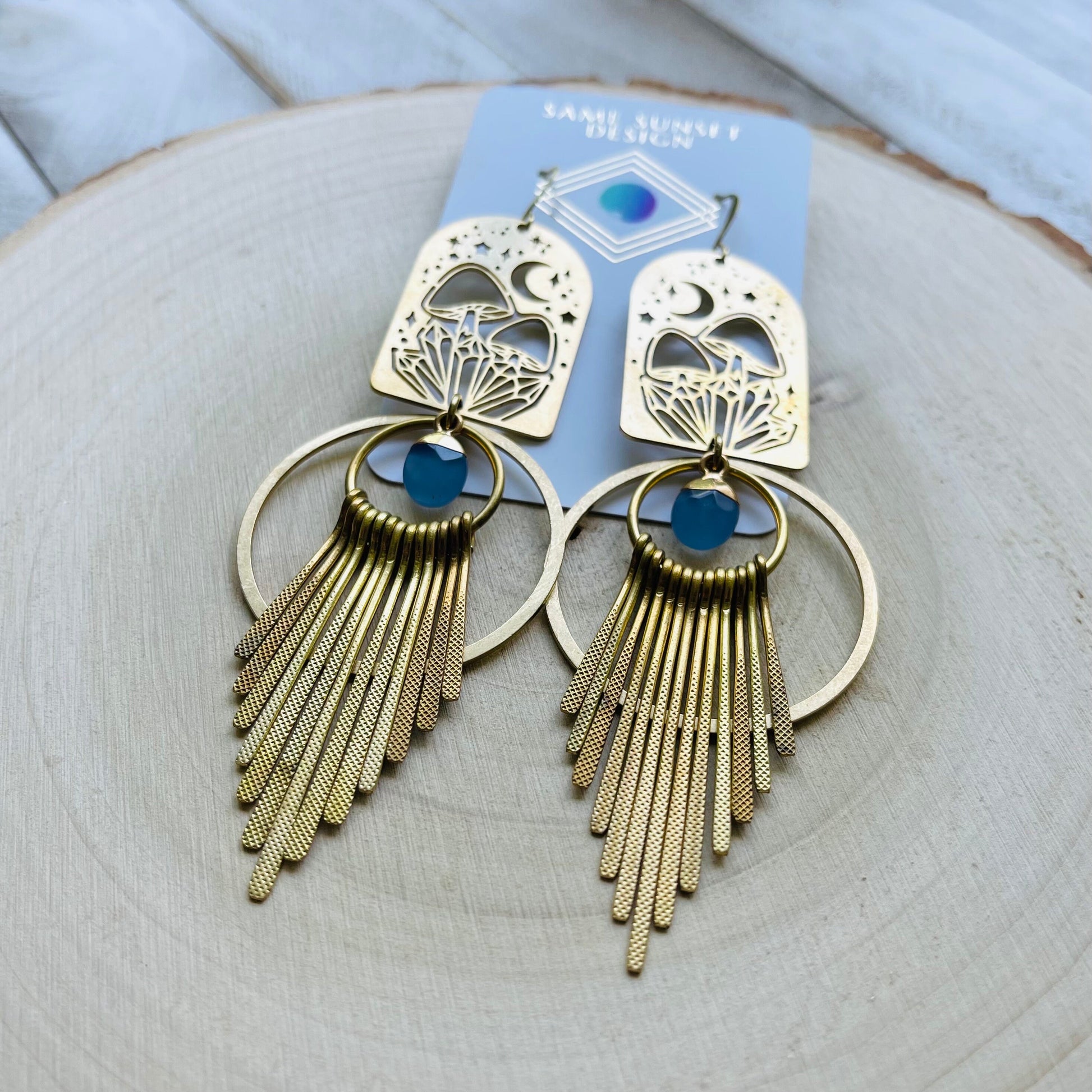 Mushroom Earrings, Jade Earrings, Witchy Earrings, Cottagecore Earrings, Unique Gifts for Women Birthday, Wedding Earrings for Bride