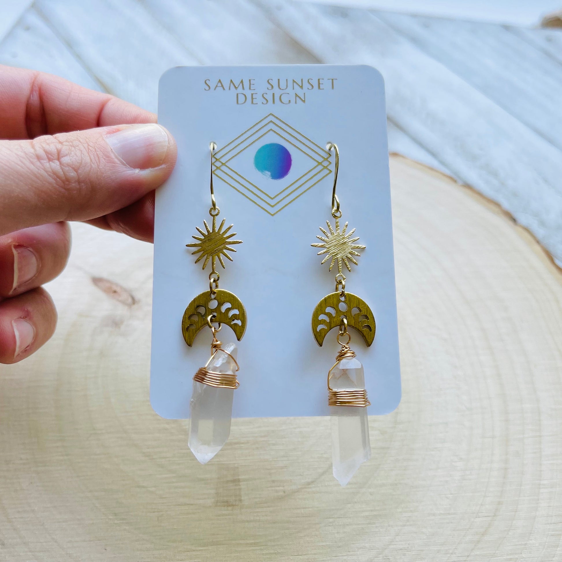 Raw Quartz Earrings, Crystal Earrings, Witchy Earrings Dangle, Birthday Gift for Girlfriend, Best Gifts for Mom, Birthday Gift Ideas