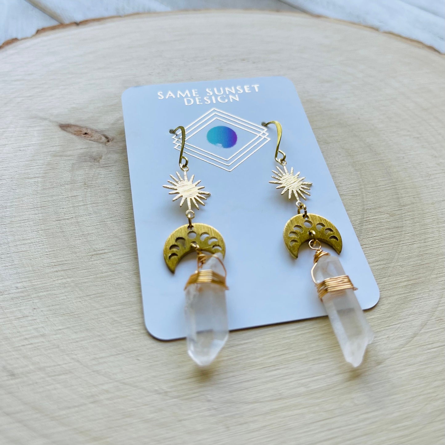 Raw Quartz Earrings, Crystal Earrings, Witchy Earrings Dangle, Birthday Gift for Girlfriend, Best Gifts for Mom, Birthday Gift Ideas