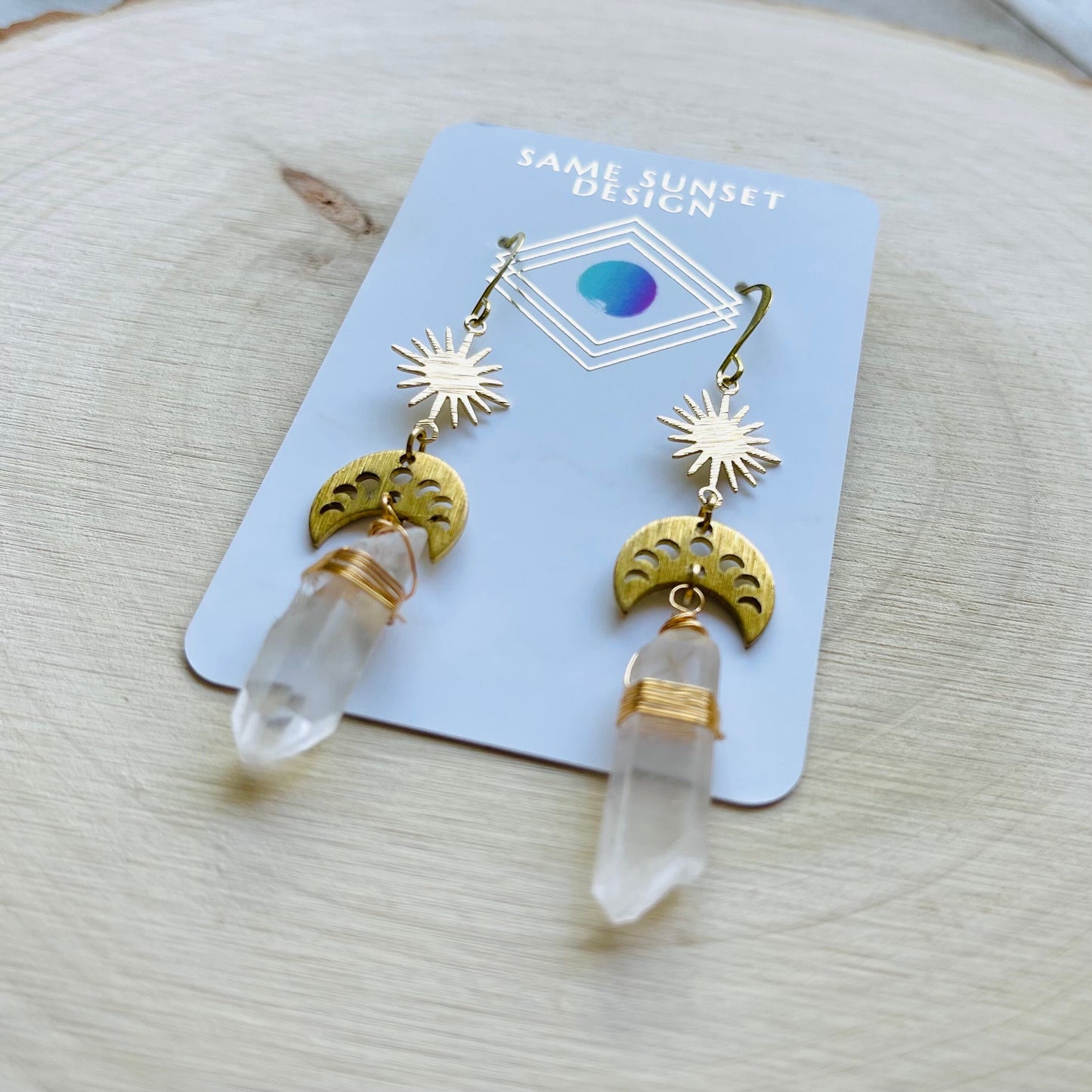 Raw Quartz Earrings, Crystal Earrings, Witchy Earrings Dangle, Birthday Gift for Girlfriend, Best Gifts for Mom, Birthday Gift Ideas
