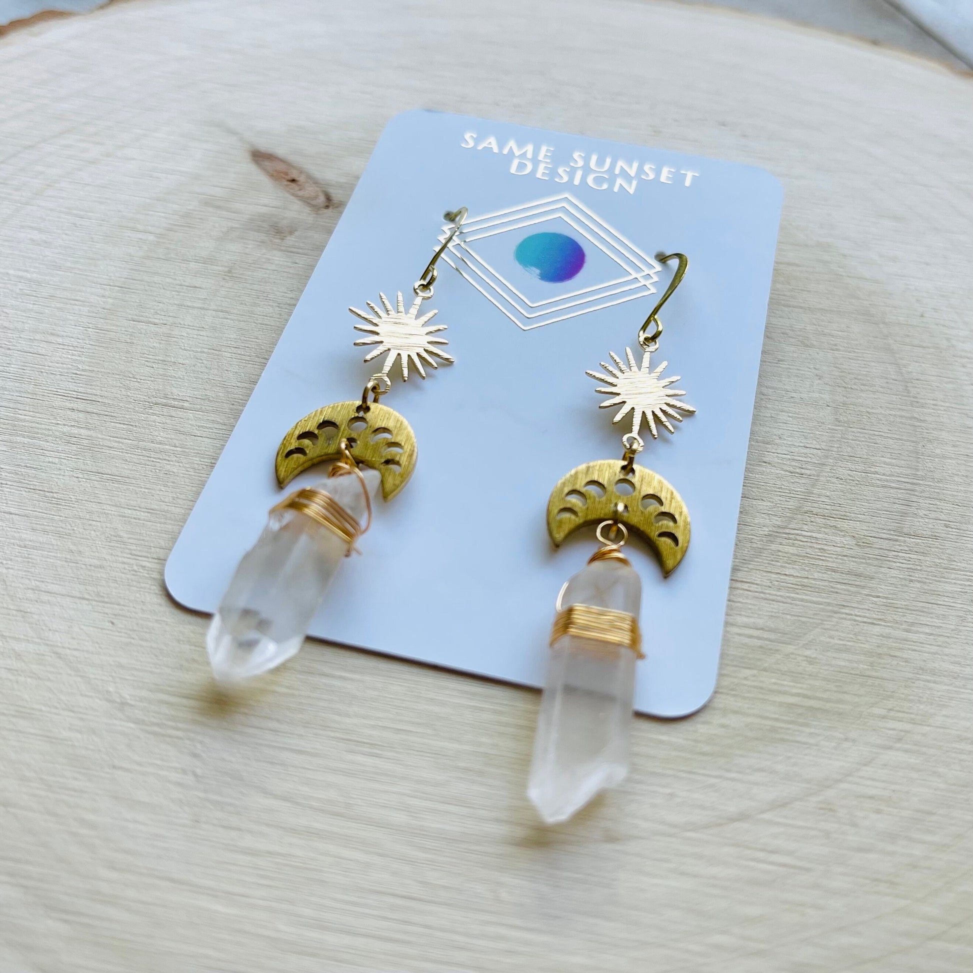 Raw Quartz Earrings, Crystal Earrings, Witchy Earrings Dangle, Birthday Gift for Girlfriend, Best Gifts for Mom, Birthday Gift Ideas