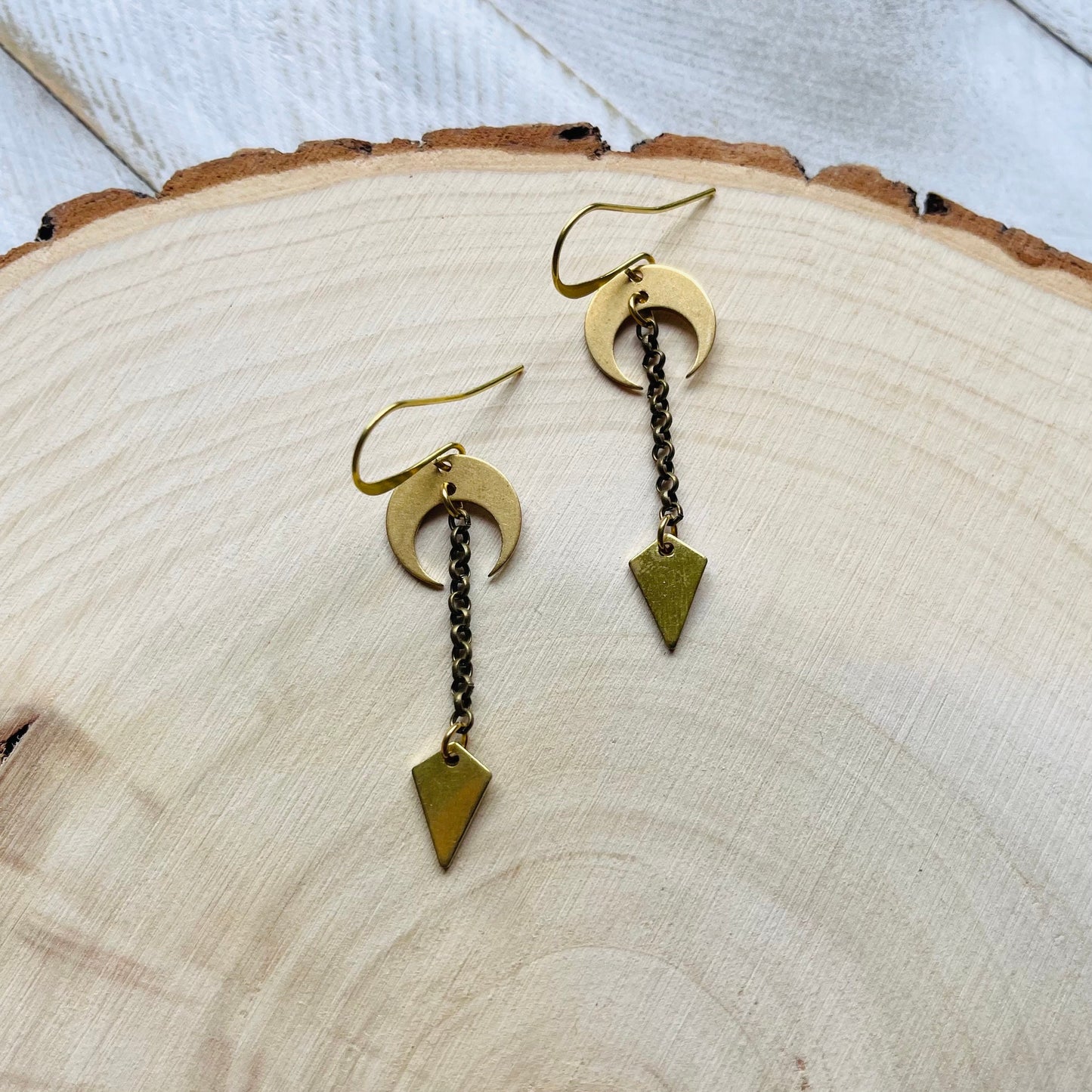 Crescent Moon Earrings Gold, Witchy Earrings, Celestial Jewelry, Best Friend Birthday Gift, Unique Gifts for Sister, Boho Earrings Dangle