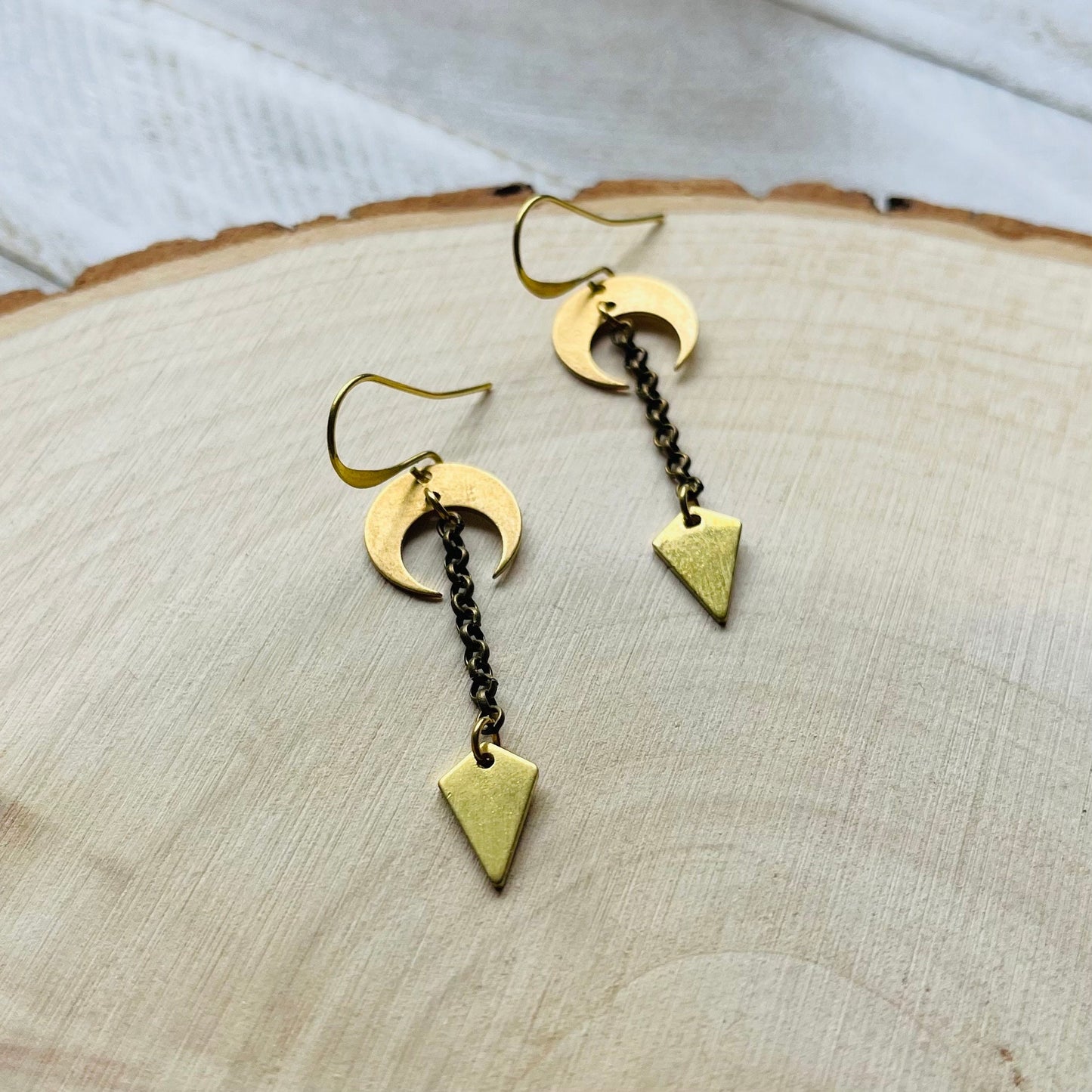 Crescent Moon Earrings Gold, Witchy Earrings, Celestial Jewelry, Best Friend Birthday Gift, Unique Gifts for Sister, Boho Earrings Dangle