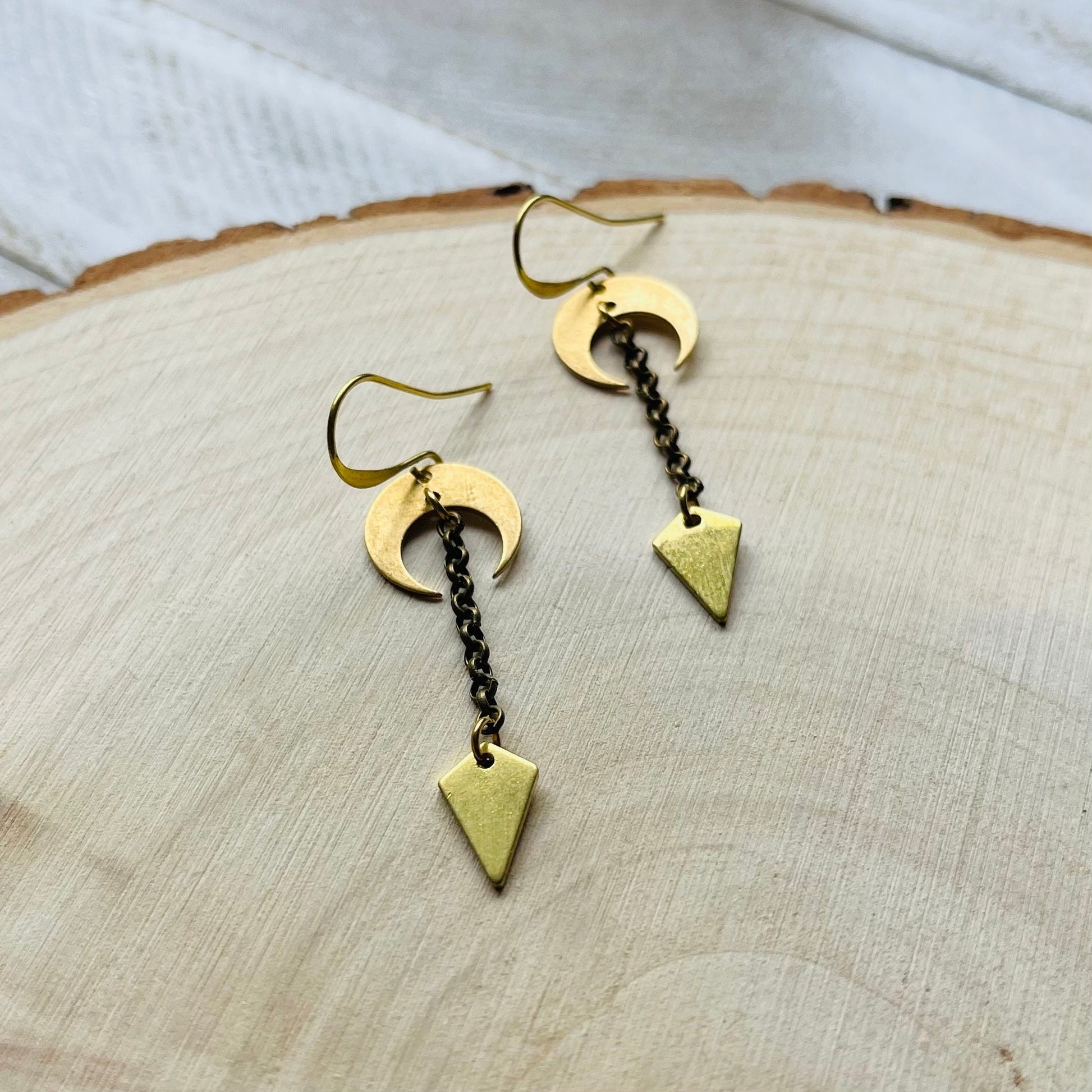 Crescent Moon Earrings Gold, Witchy Earrings, Celestial Jewelry, Best Friend Birthday Gift, Unique Gifts for Sister, Boho Earrings Dangle