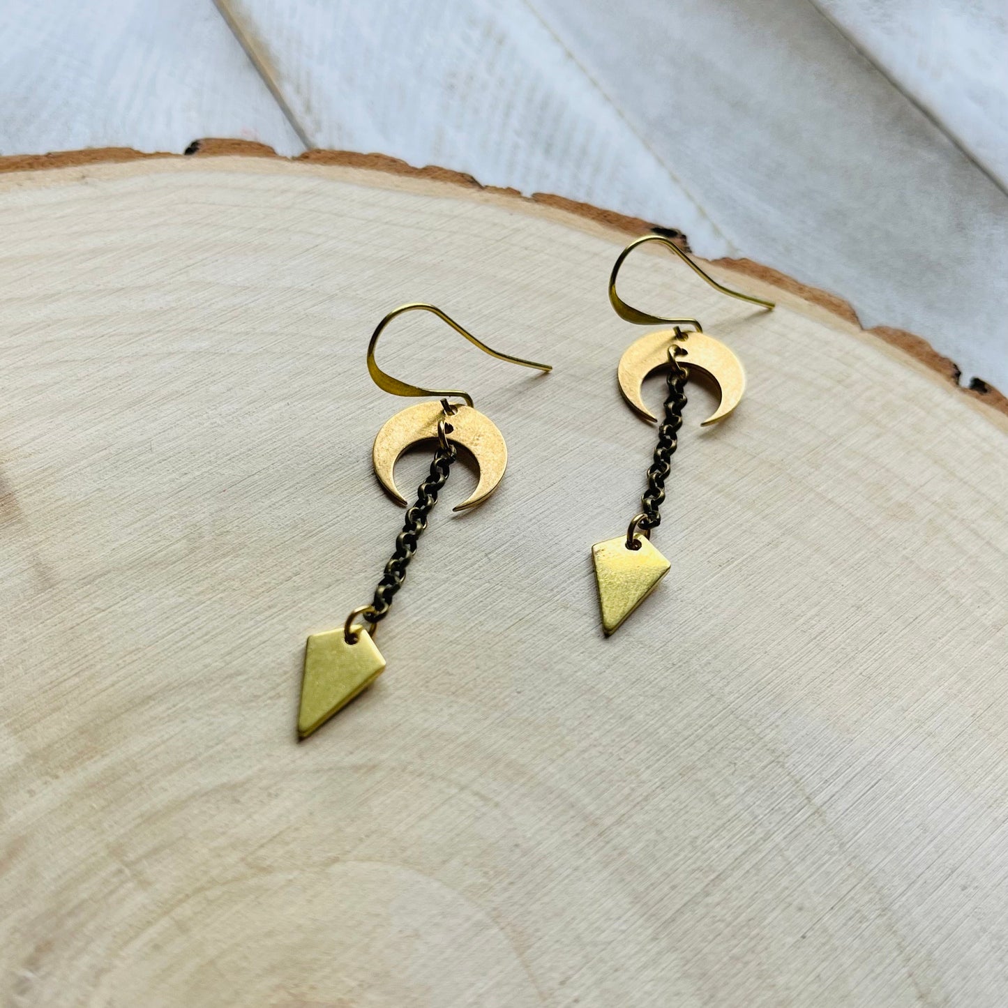 Crescent Moon Earrings Gold, Witchy Earrings, Celestial Jewelry, Best Friend Birthday Gift, Unique Gifts for Sister, Boho Earrings Dangle