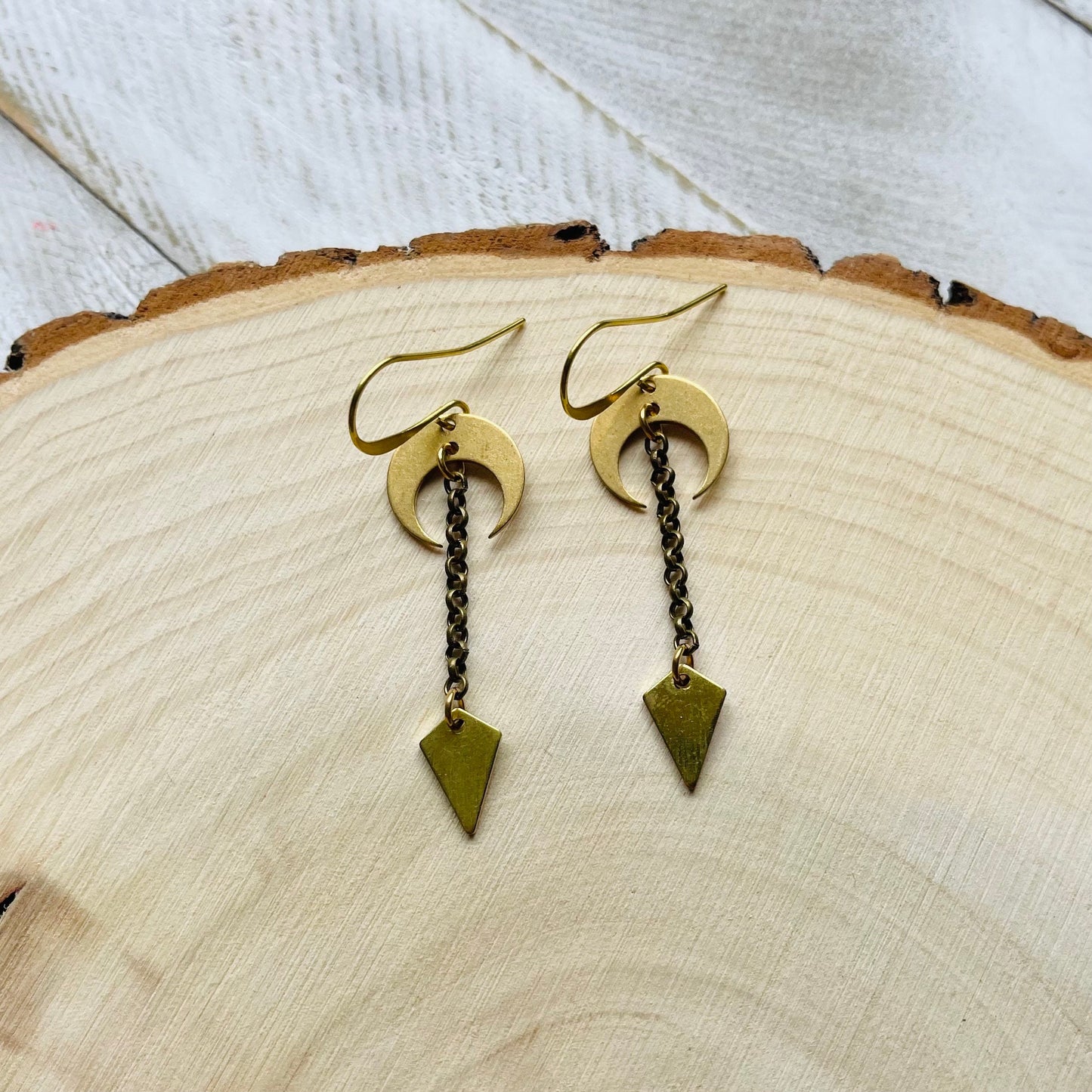 Crescent Moon Earrings Gold, Witchy Earrings, Celestial Jewelry, Best Friend Birthday Gift, Unique Gifts for Sister, Boho Earrings Dangle