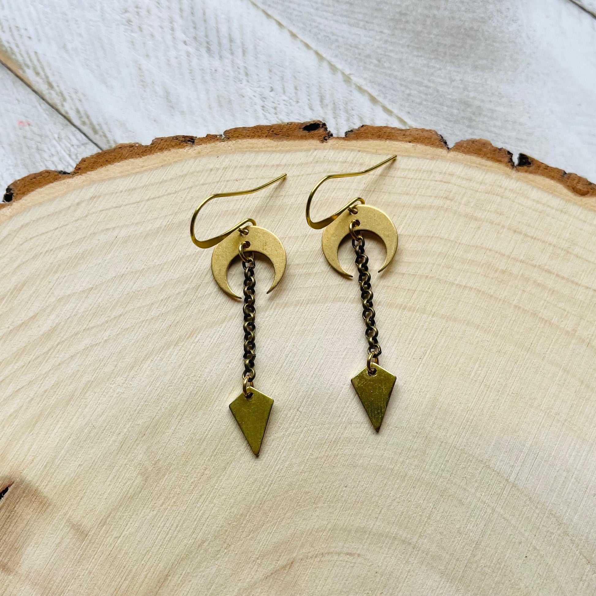 Crescent Moon Earrings Gold, Witchy Earrings, Celestial Jewelry, Best Friend Birthday Gift, Unique Gifts for Sister, Boho Earrings Dangle