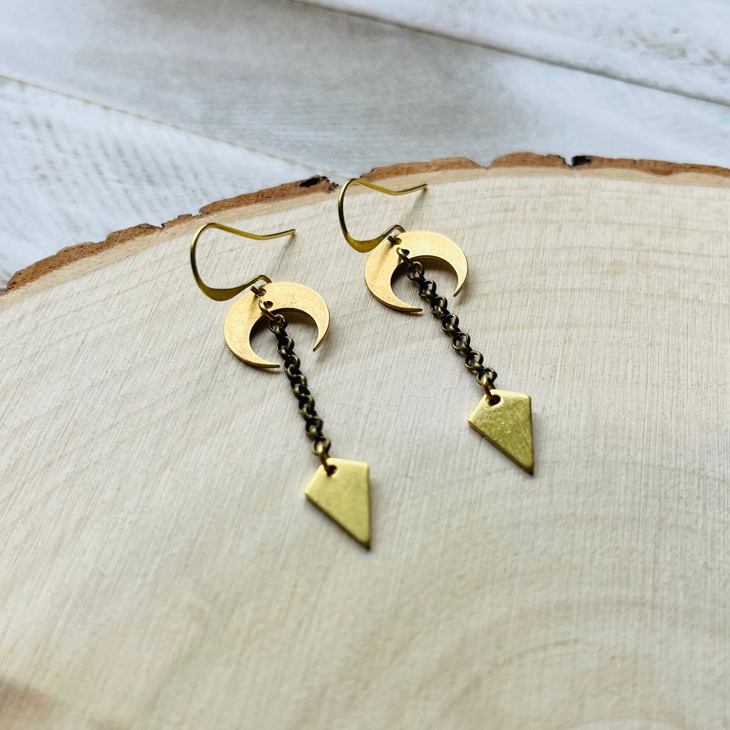 Crescent Moon Earrings Gold, Witchy Earrings, Celestial Jewelry, Best Friend Birthday Gift, Unique Gifts for Sister, Boho Earrings Dangle