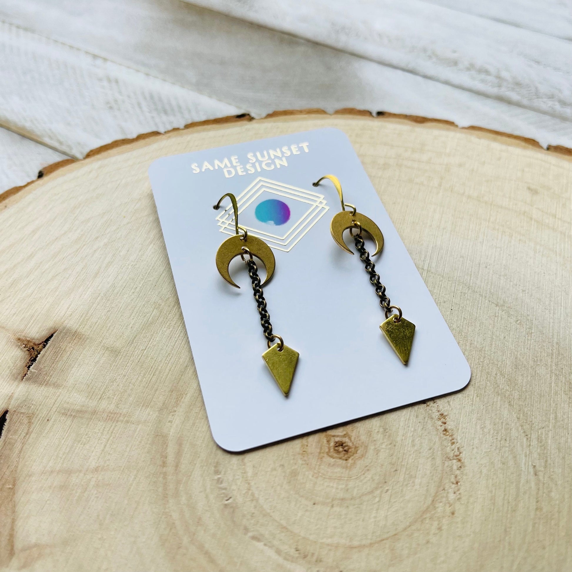Crescent Moon Earrings Gold, Witchy Earrings, Celestial Jewelry, Best Friend Birthday Gift, Unique Gifts for Sister, Boho Earrings Dangle
