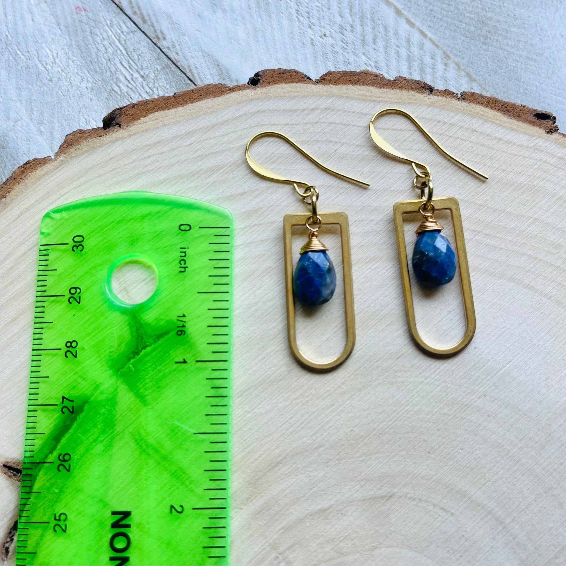 Lapis Lazuli Earrings, Witchy Earrings, Third Eye Chakra, Geometric Earrings Dangle, Trendy Earrings for Women, Unique Gifts for Best Friend