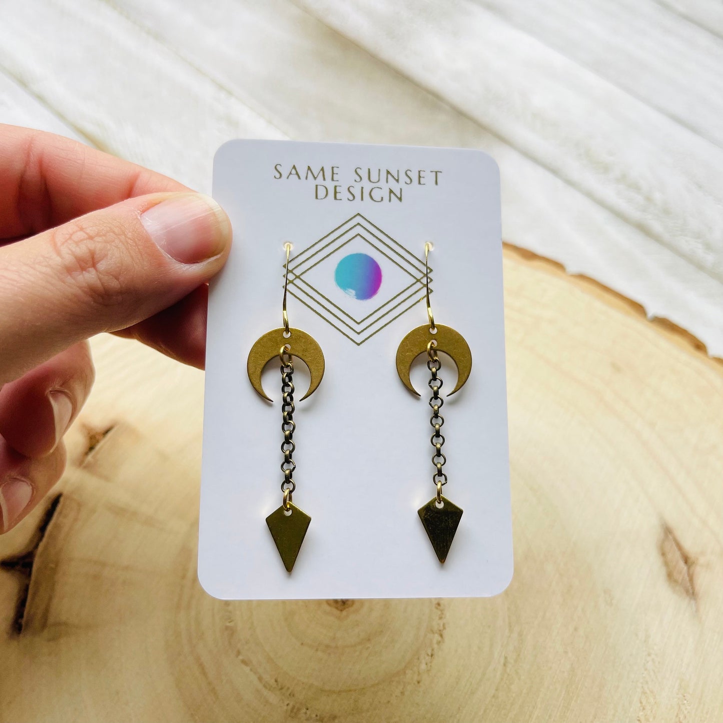 Crescent Moon Earrings Gold, Witchy Earrings, Celestial Jewelry, Best Friend Birthday Gift, Unique Gifts for Sister, Boho Earrings Dangle