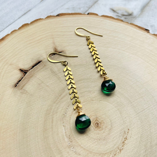 Smoky Quartz Earrings, Green Earrings, Sacral Chakra Healing Crystal Earrings, Positive Energy Gift, Witchy Gifts, Solar, Witchy Earrings
