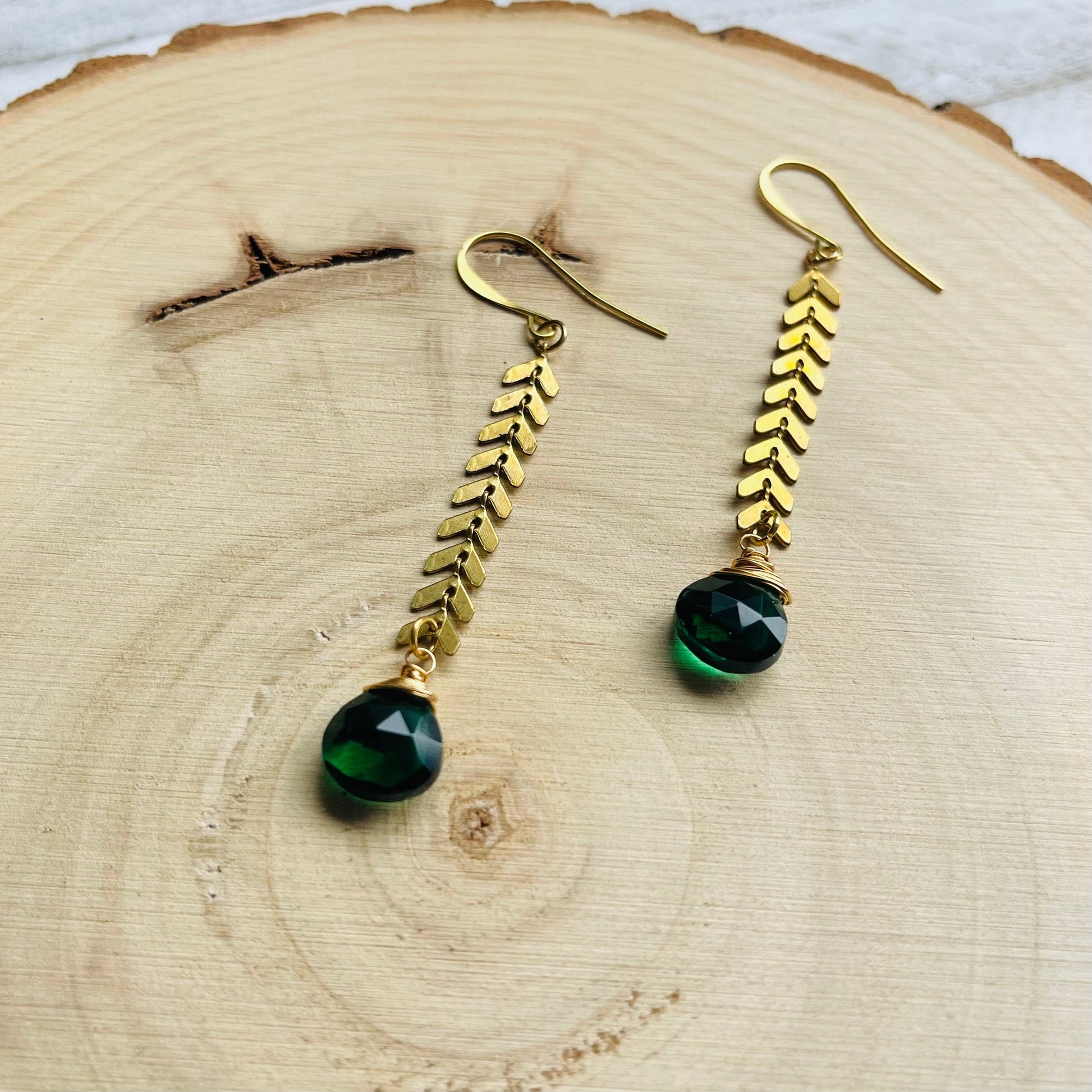 Smoky Quartz Earrings, Green Earrings, Sacral Chakra Healing Crystal Earrings, Positive Energy Gift, Witchy Gifts, Solar, Witchy Earrings